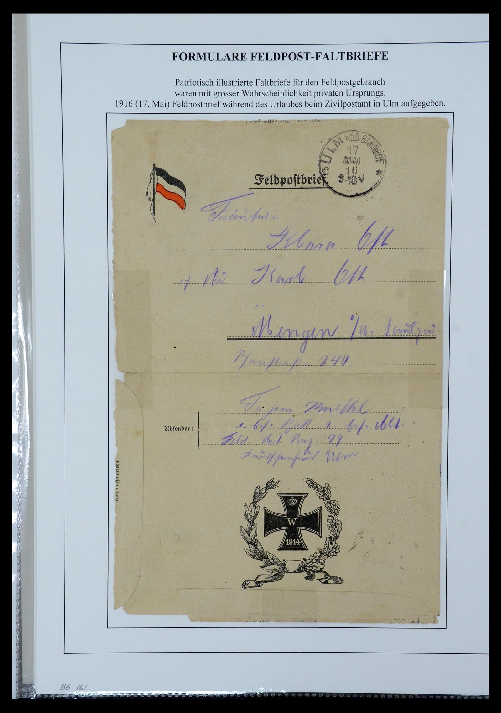 35566 066 - Postzegelverzameling 35566 Duitsland WO I veldpost 1914-1918.