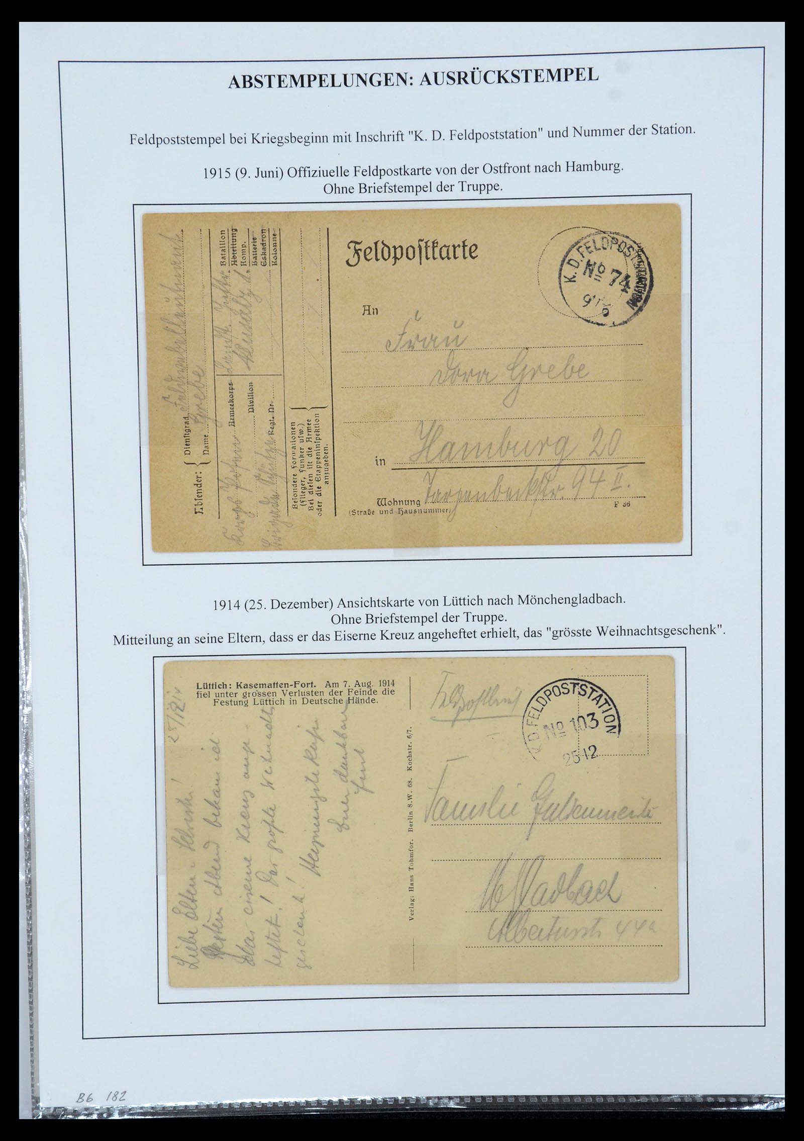 35566 068 - Postzegelverzameling 35566 Duitsland WO I veldpost 1914-1918.