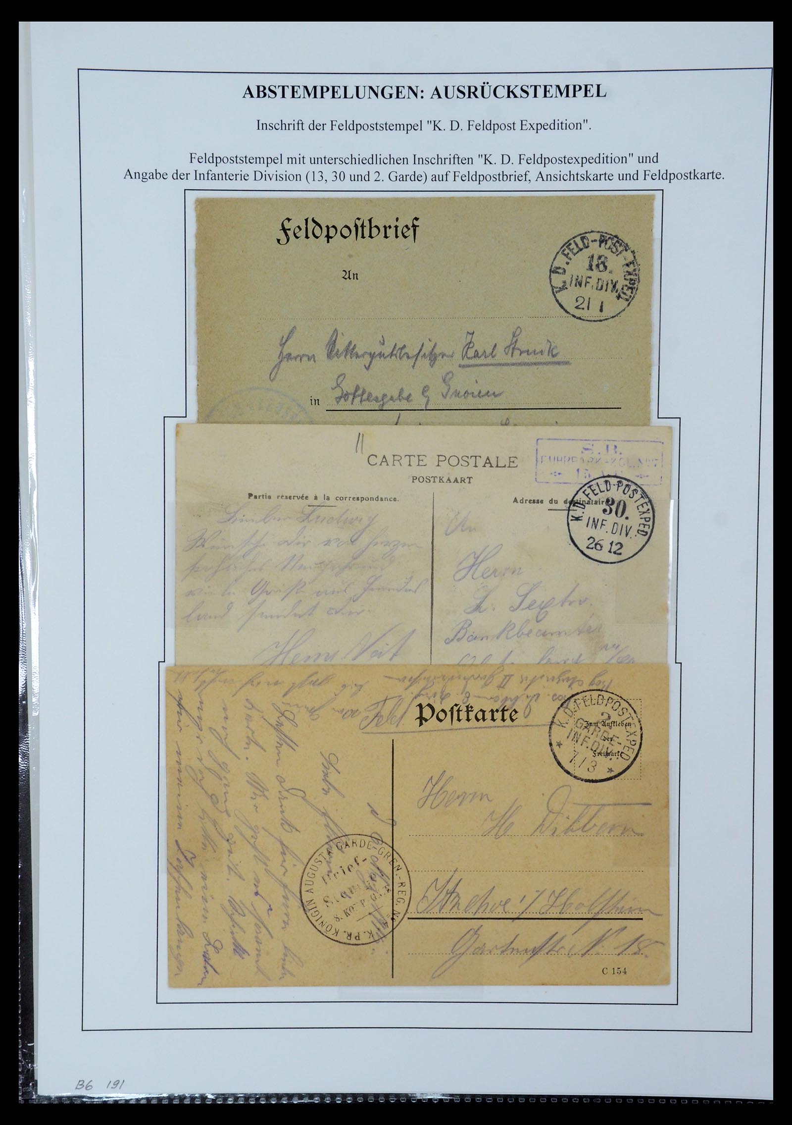 35566 071 - Postzegelverzameling 35566 Duitsland WO I veldpost 1914-1918.