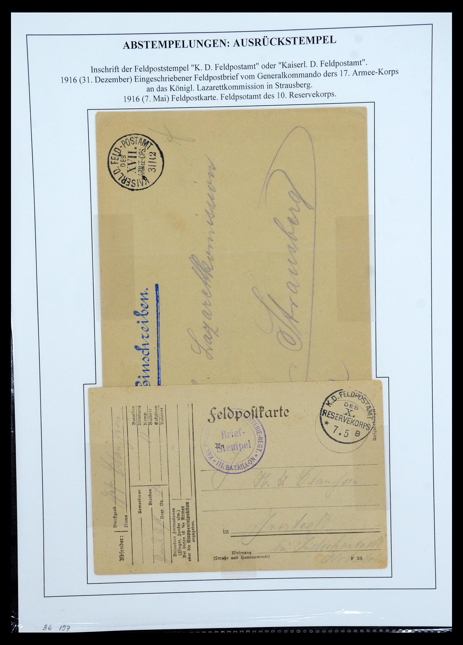 35566 074 - Postzegelverzameling 35566 Duitsland WO I veldpost 1914-1918.