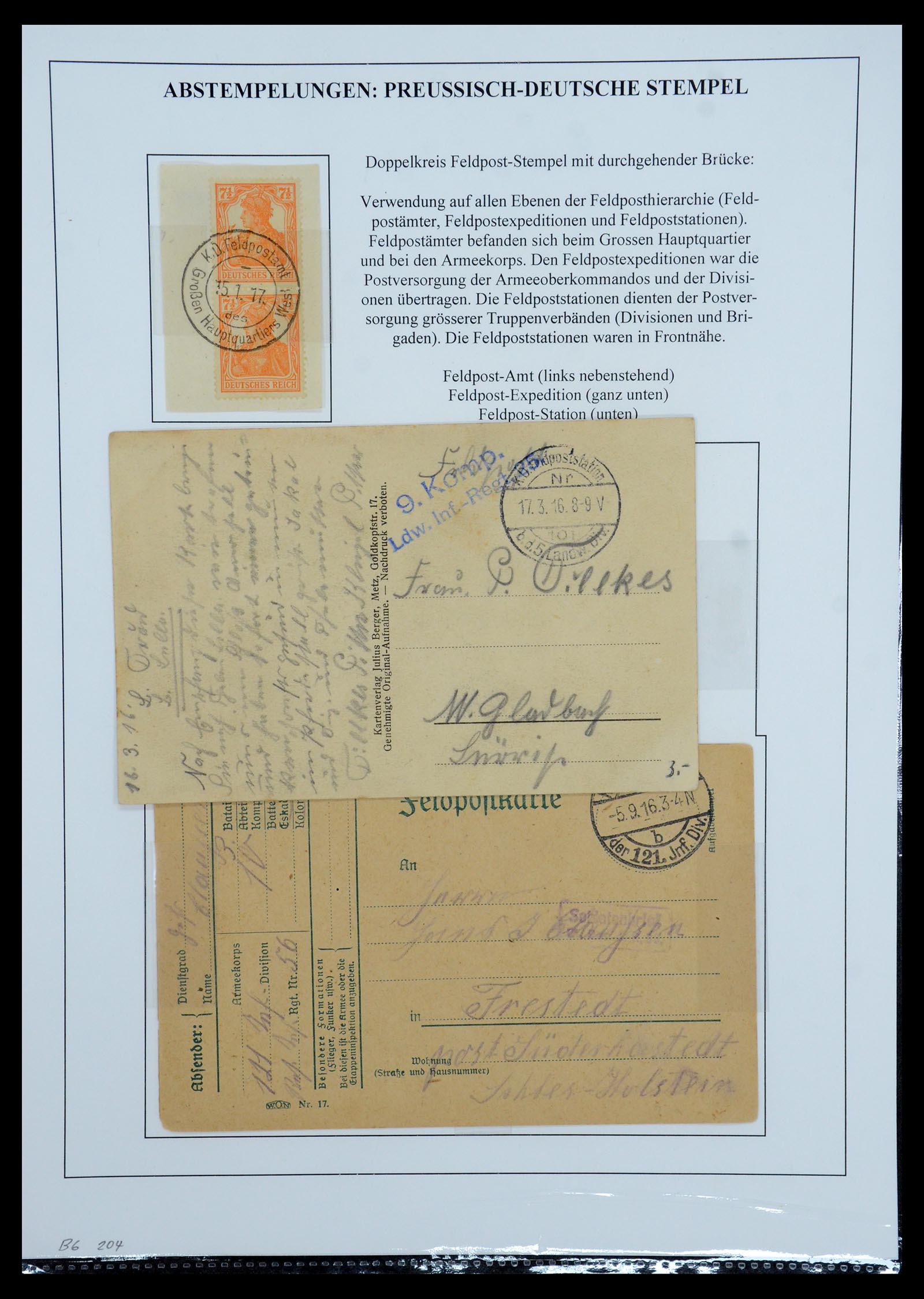 35566 075 - Postzegelverzameling 35566 Duitsland WO I veldpost 1914-1918.