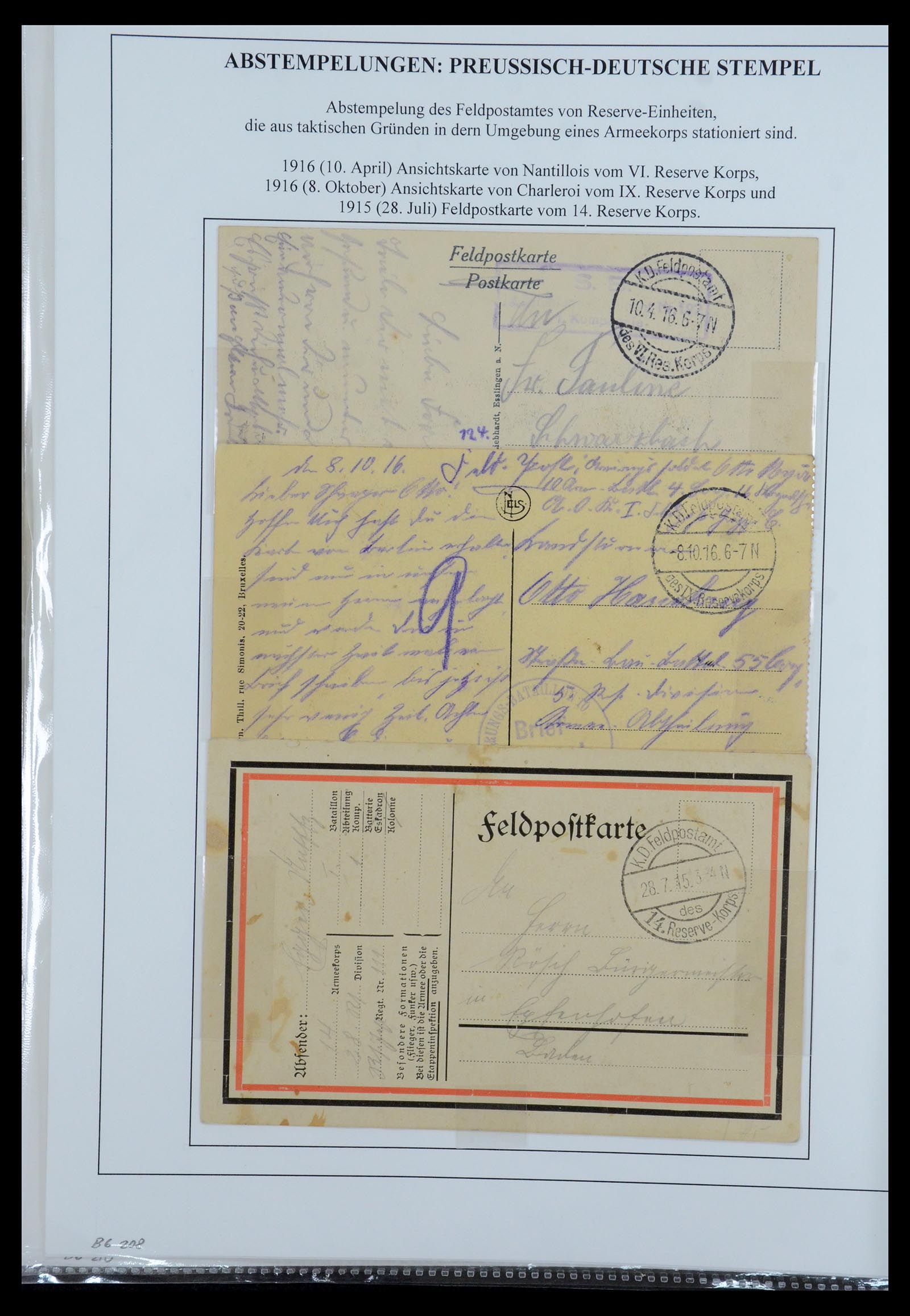 35566 077 - Postzegelverzameling 35566 Duitsland WO I veldpost 1914-1918.