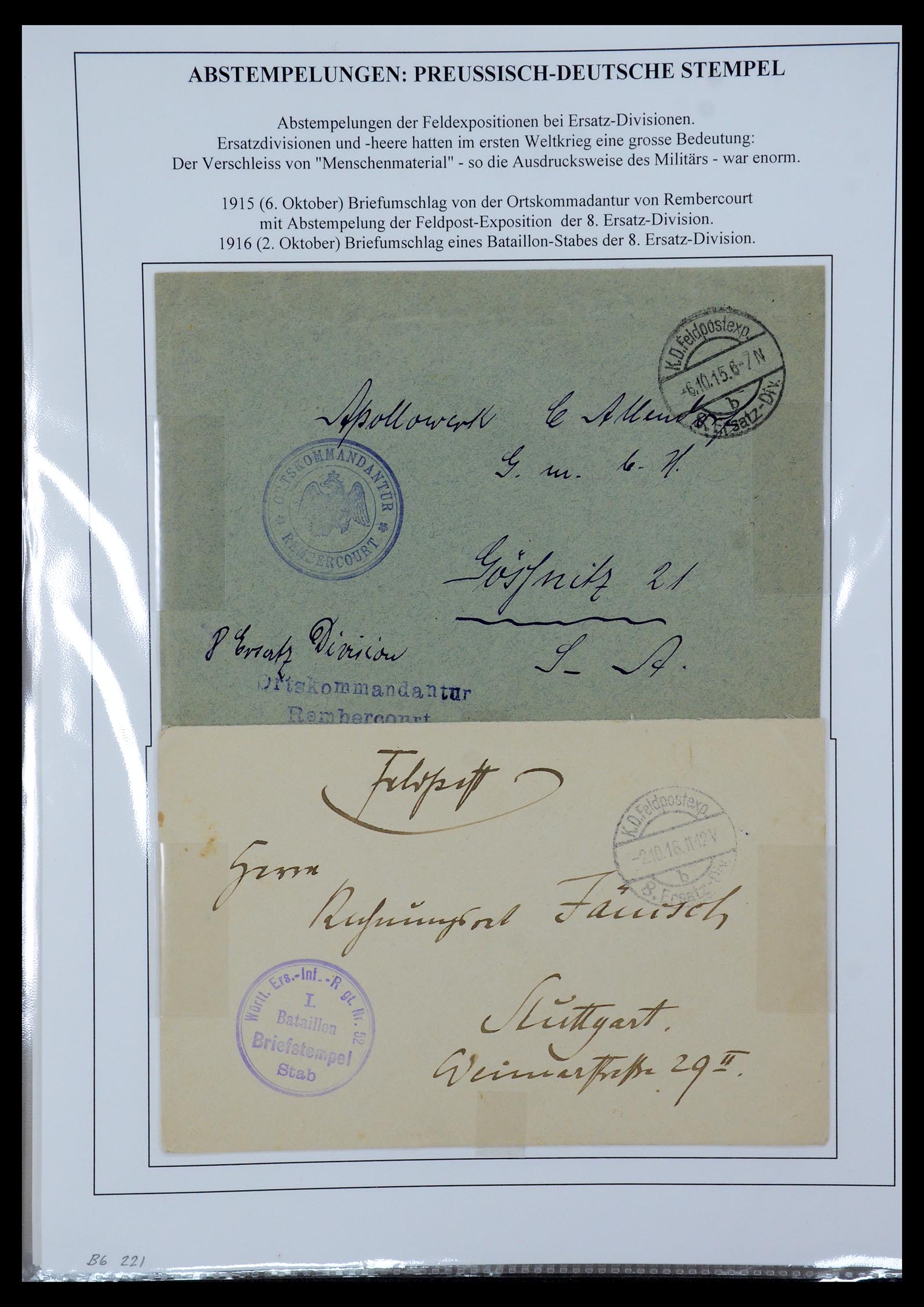 35566 086 - Postzegelverzameling 35566 Duitsland WO I veldpost 1914-1918.