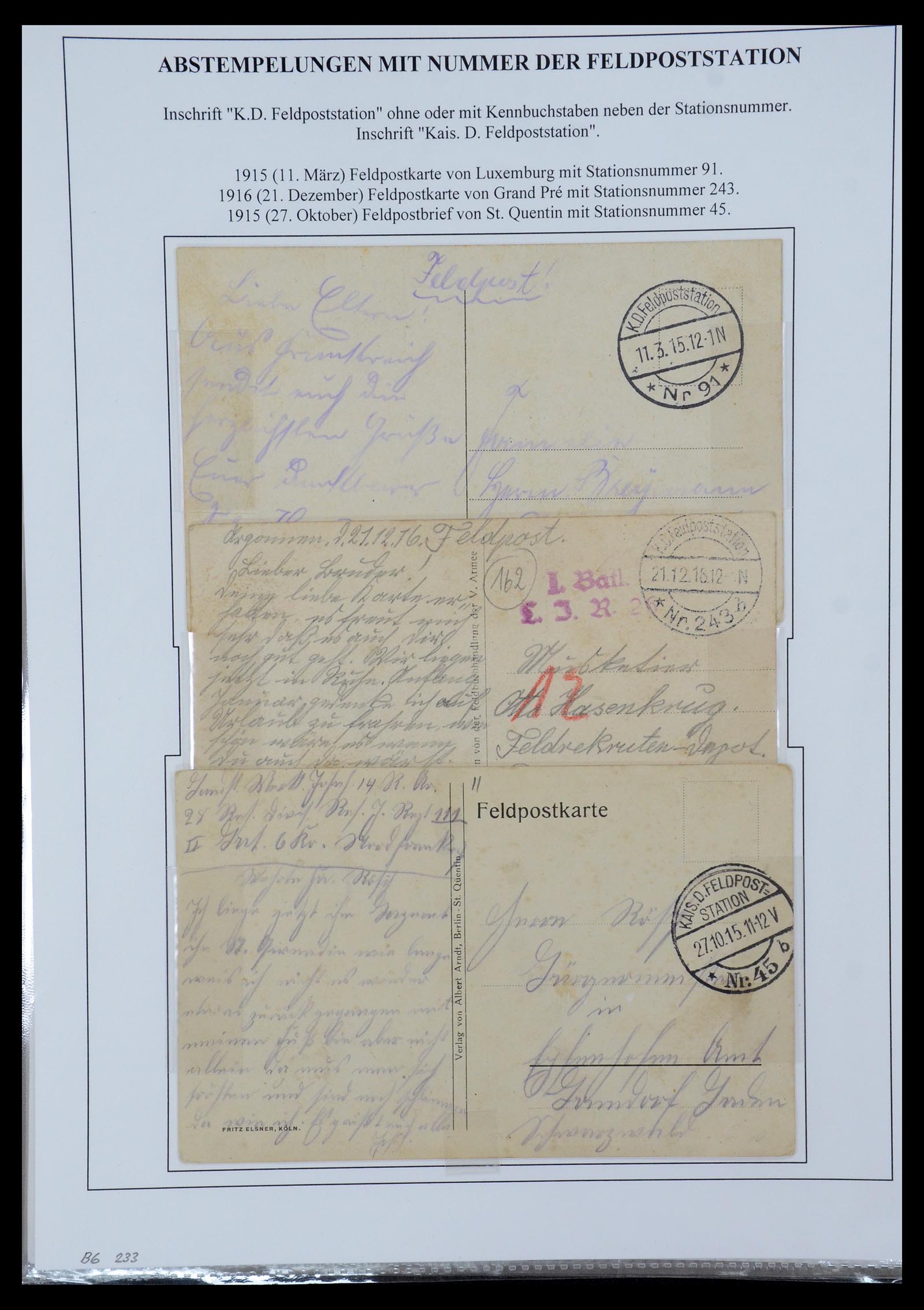 35566 087 - Postzegelverzameling 35566 Duitsland WO I veldpost 1914-1918.