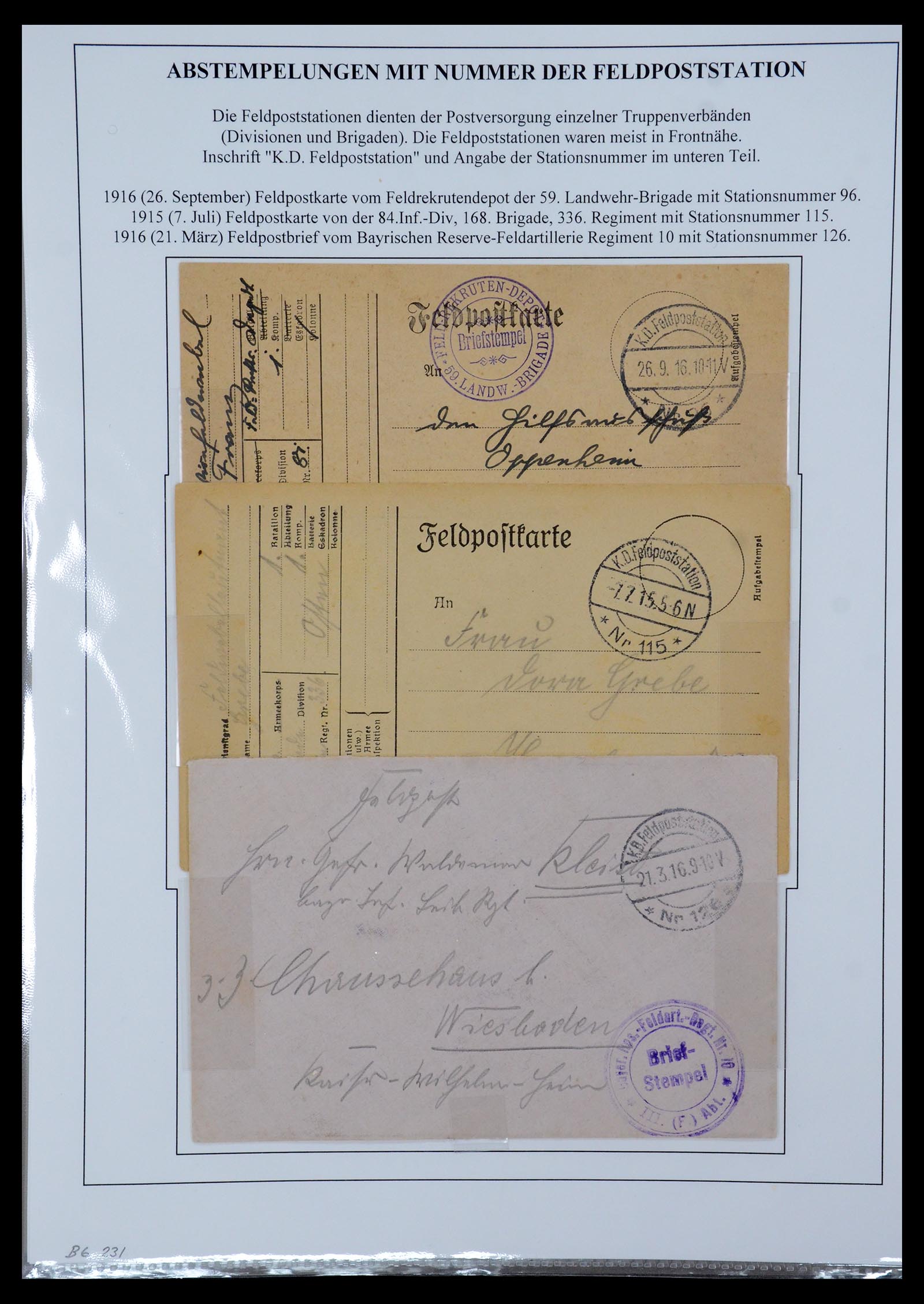 35566 088 - Postzegelverzameling 35566 Duitsland WO I veldpost 1914-1918.