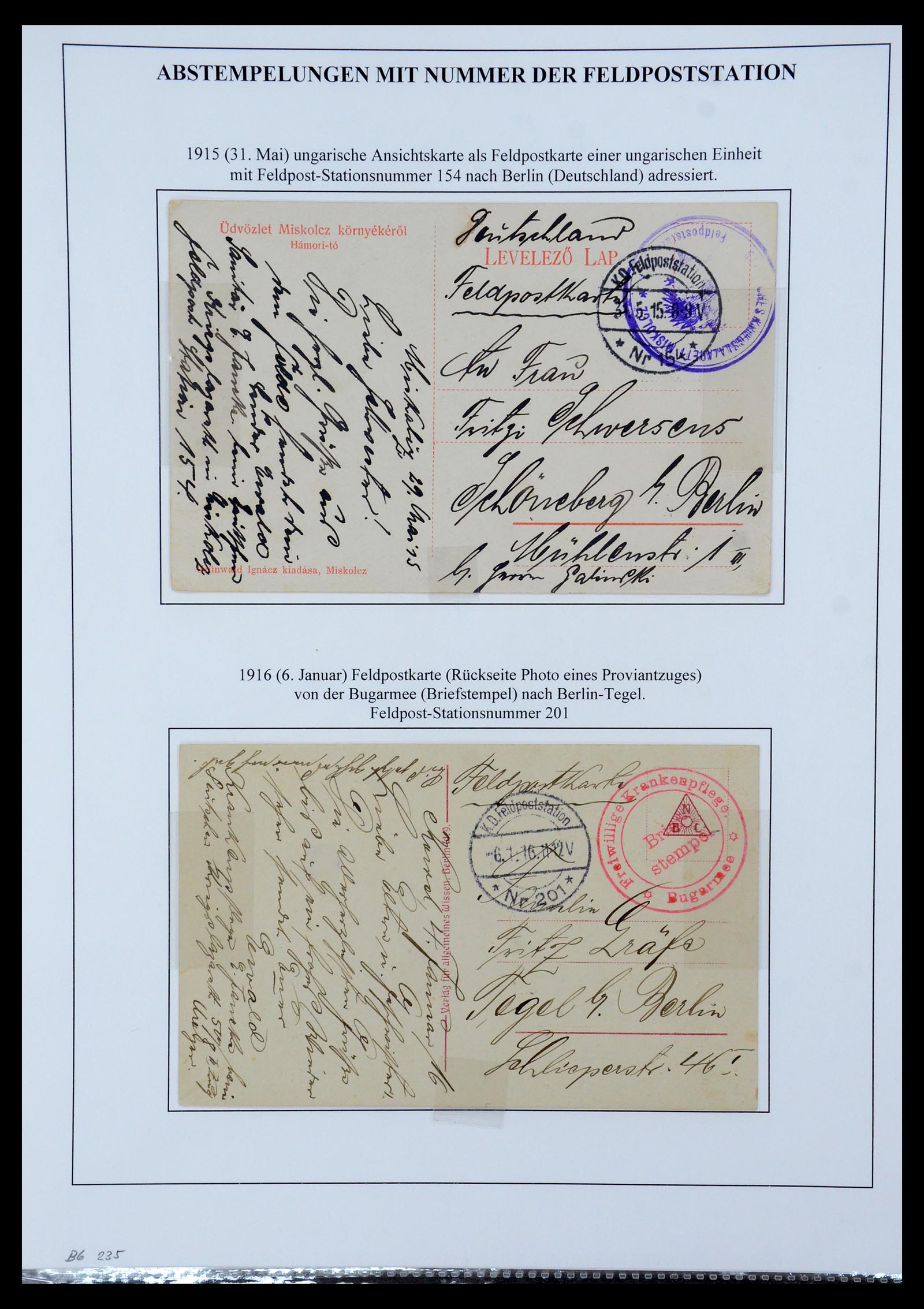35566 089 - Postzegelverzameling 35566 Duitsland WO I veldpost 1914-1918.