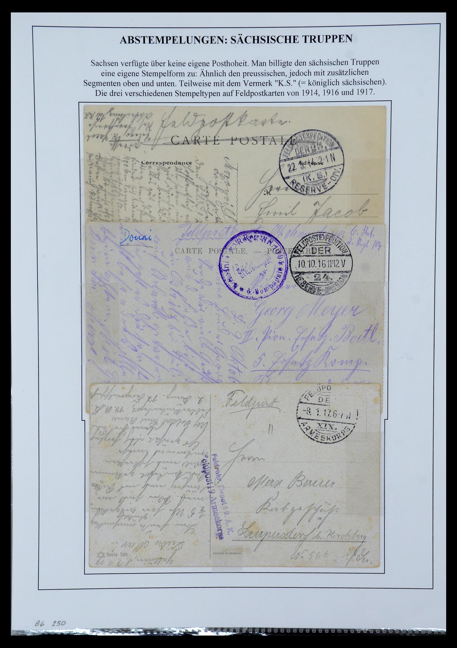 35566 091 - Postzegelverzameling 35566 Duitsland WO I veldpost 1914-1918.