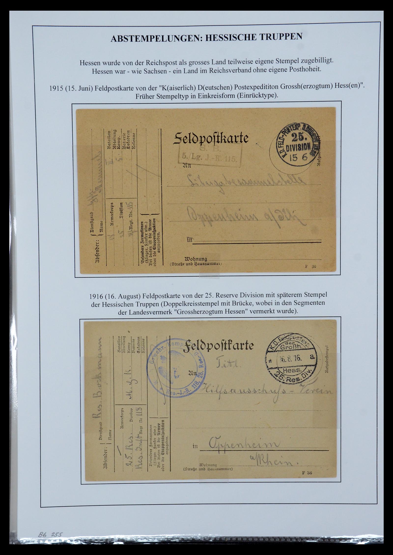 35566 094 - Postzegelverzameling 35566 Duitsland WO I veldpost 1914-1918.