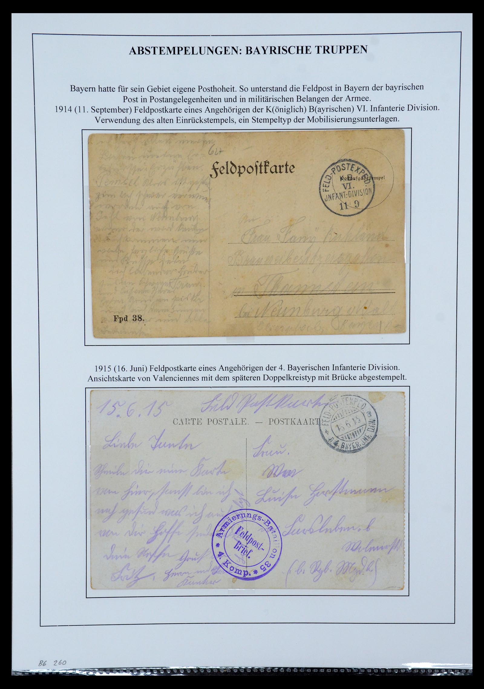 35566 095 - Postzegelverzameling 35566 Duitsland WO I veldpost 1914-1918.