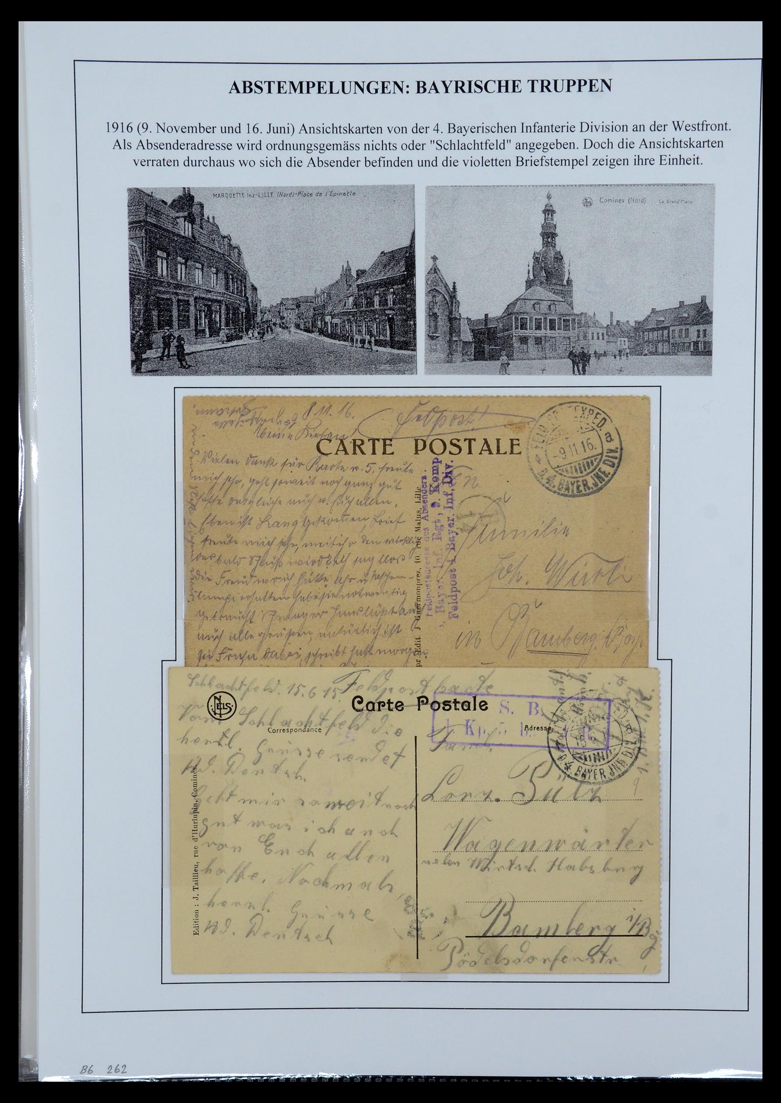 35566 096 - Postzegelverzameling 35566 Duitsland WO I veldpost 1914-1918.