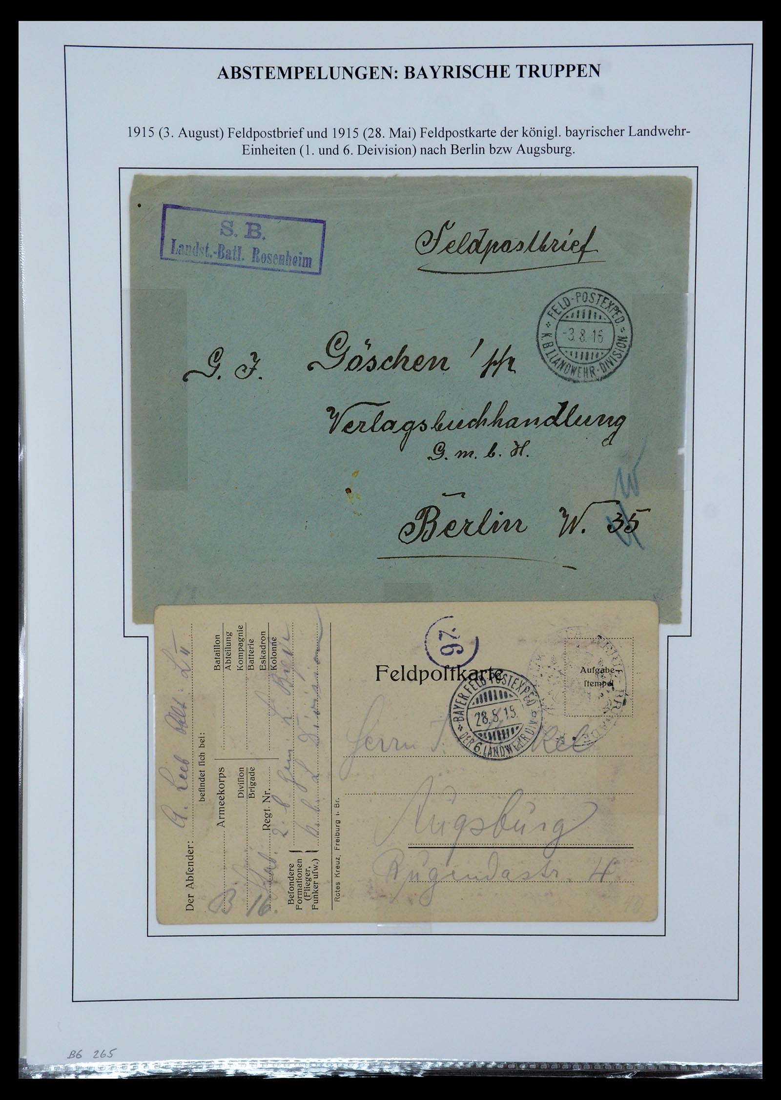 35566 098 - Postzegelverzameling 35566 Duitsland WO I veldpost 1914-1918.