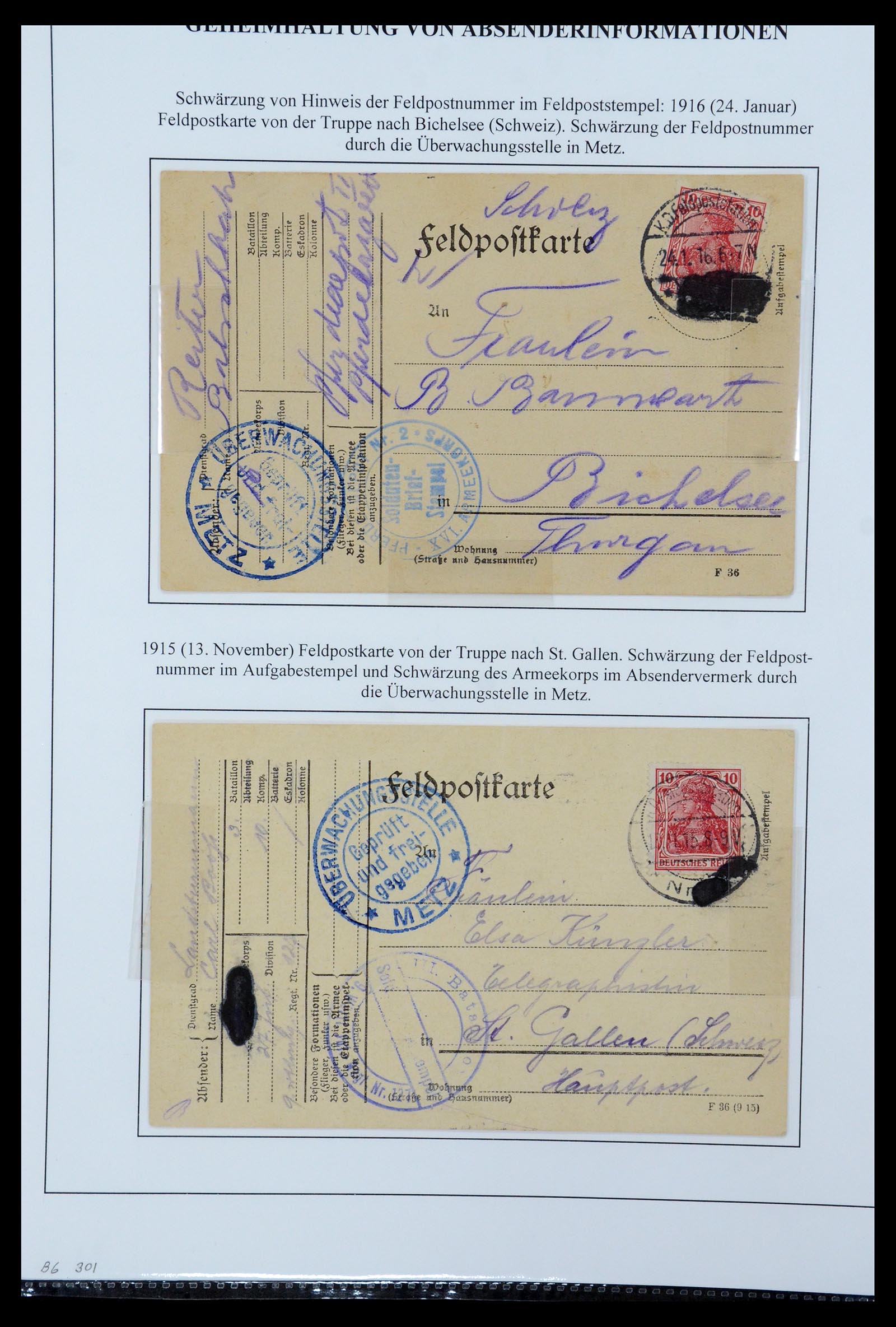 35566 110 - Stamp Collection 35566 Germany WW I fieldpost 1914-1918.