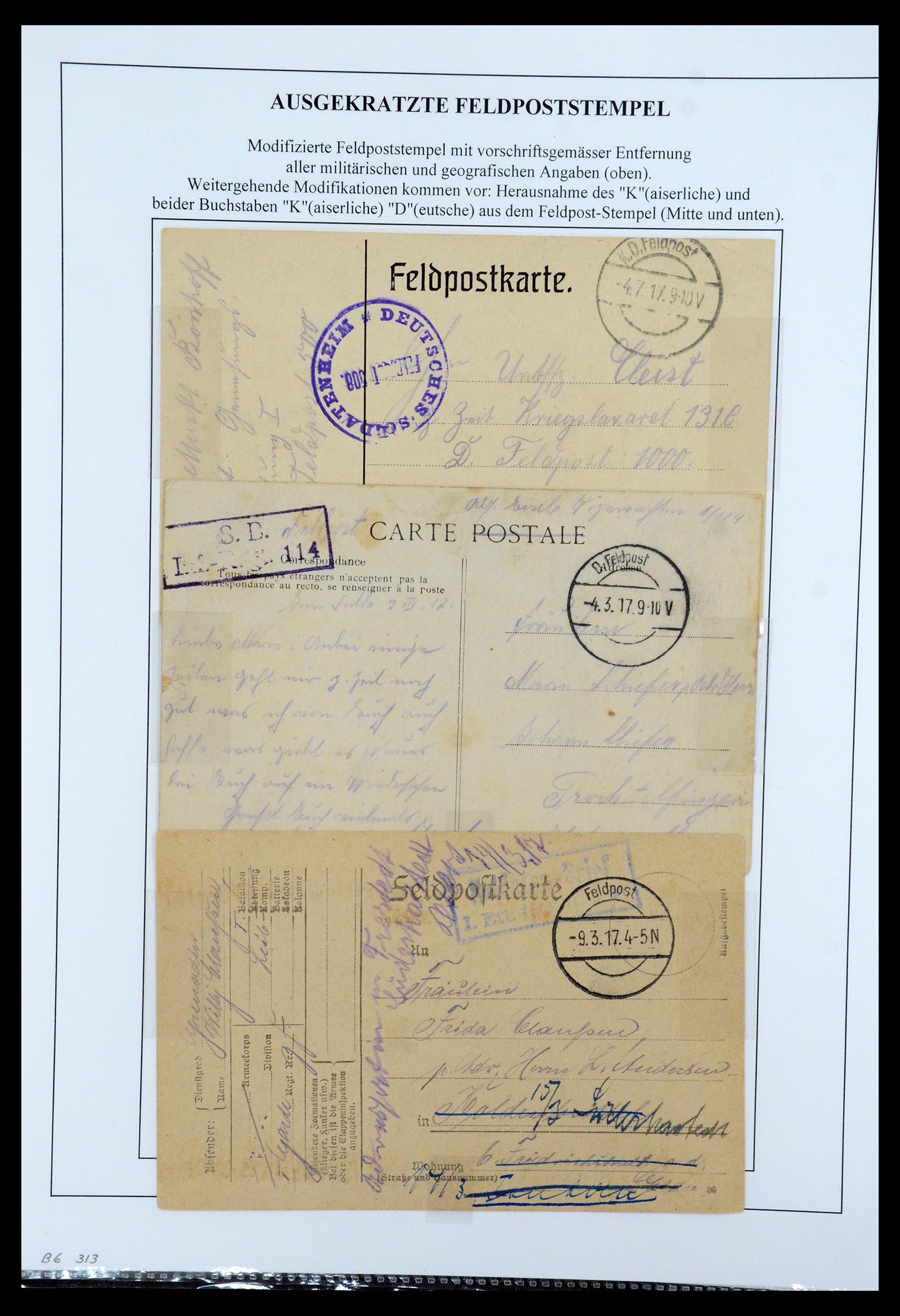 35566 117 - Stamp Collection 35566 Germany WW I fieldpost 1914-1918.