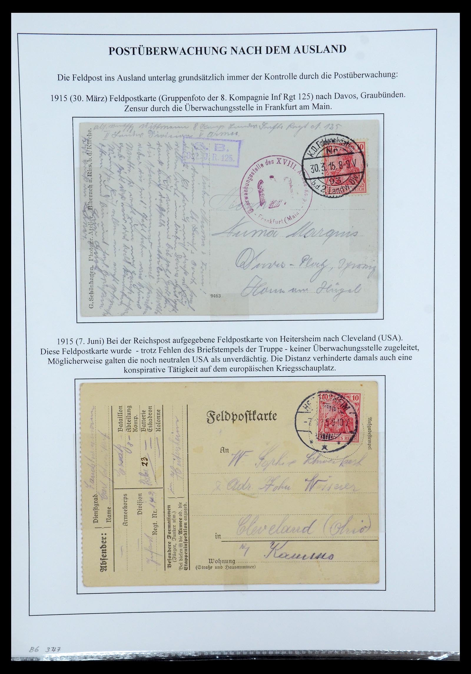 35566 134 - Stamp Collection 35566 Germany WW I fieldpost 1914-1918.