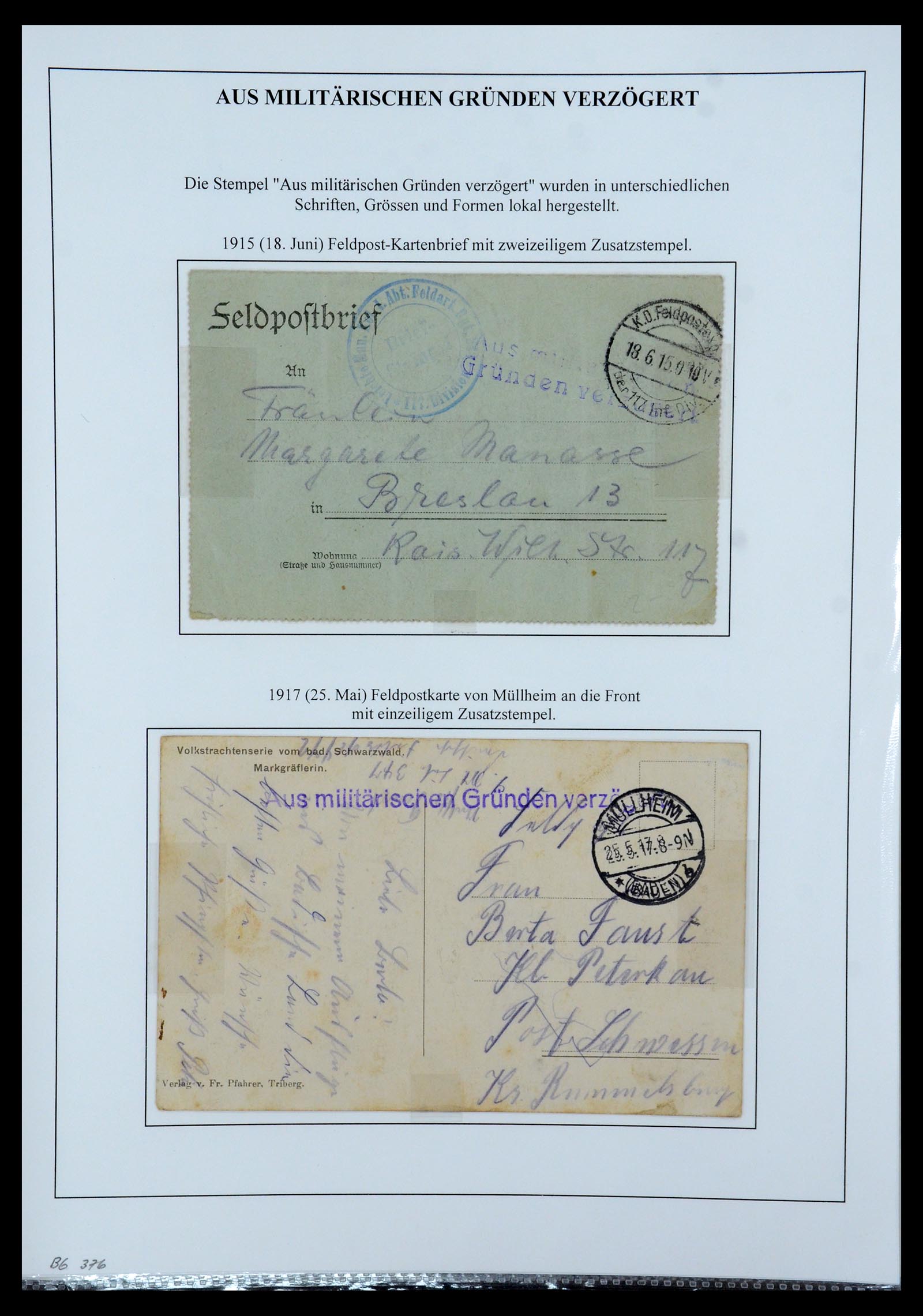 35566 143 - Postzegelverzameling 35566 Duitsland WO I veldpost 1914-1918.