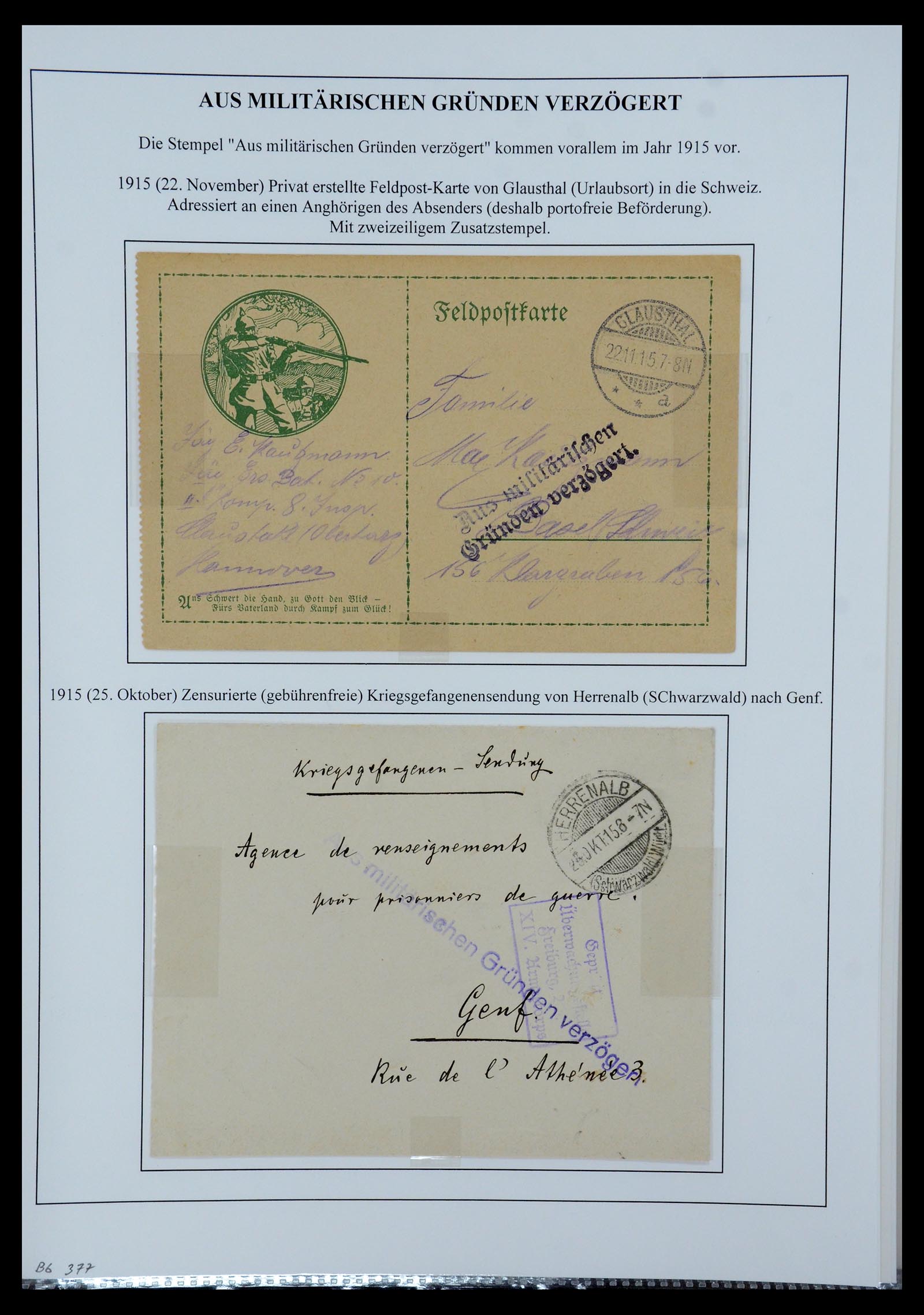 35566 144 - Postzegelverzameling 35566 Duitsland WO I veldpost 1914-1918.