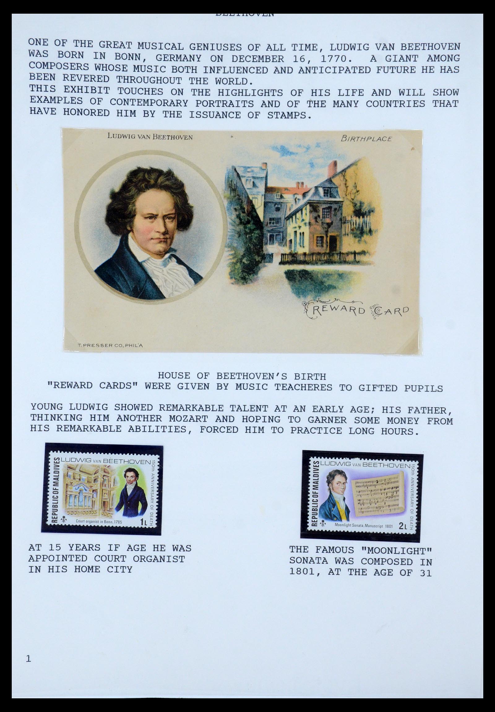 35567 038 - Postzegelverzameling 35567 Motief Beethoven 1920-1970.