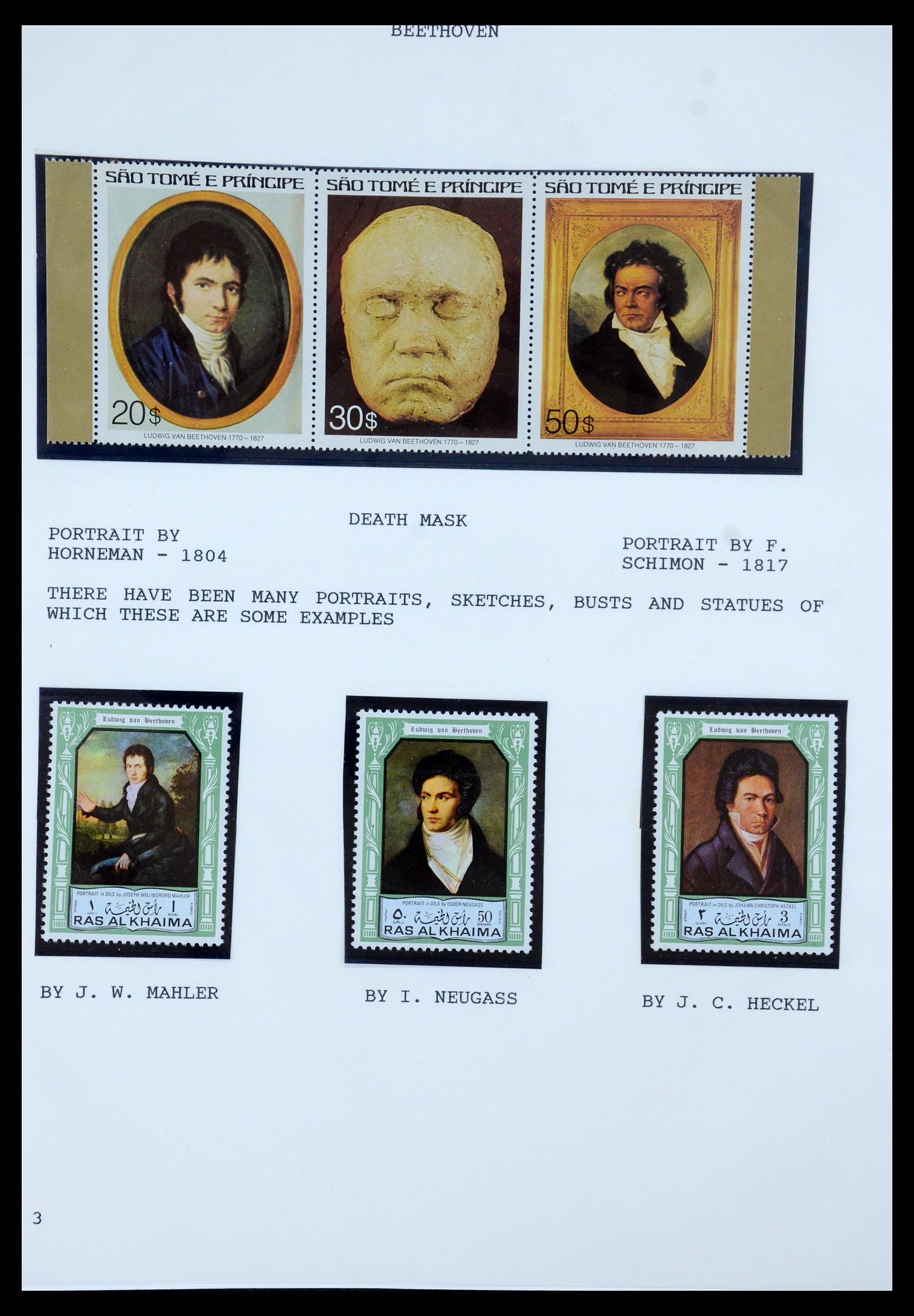 35567 040 - Postzegelverzameling 35567 Motief Beethoven 1920-1970.