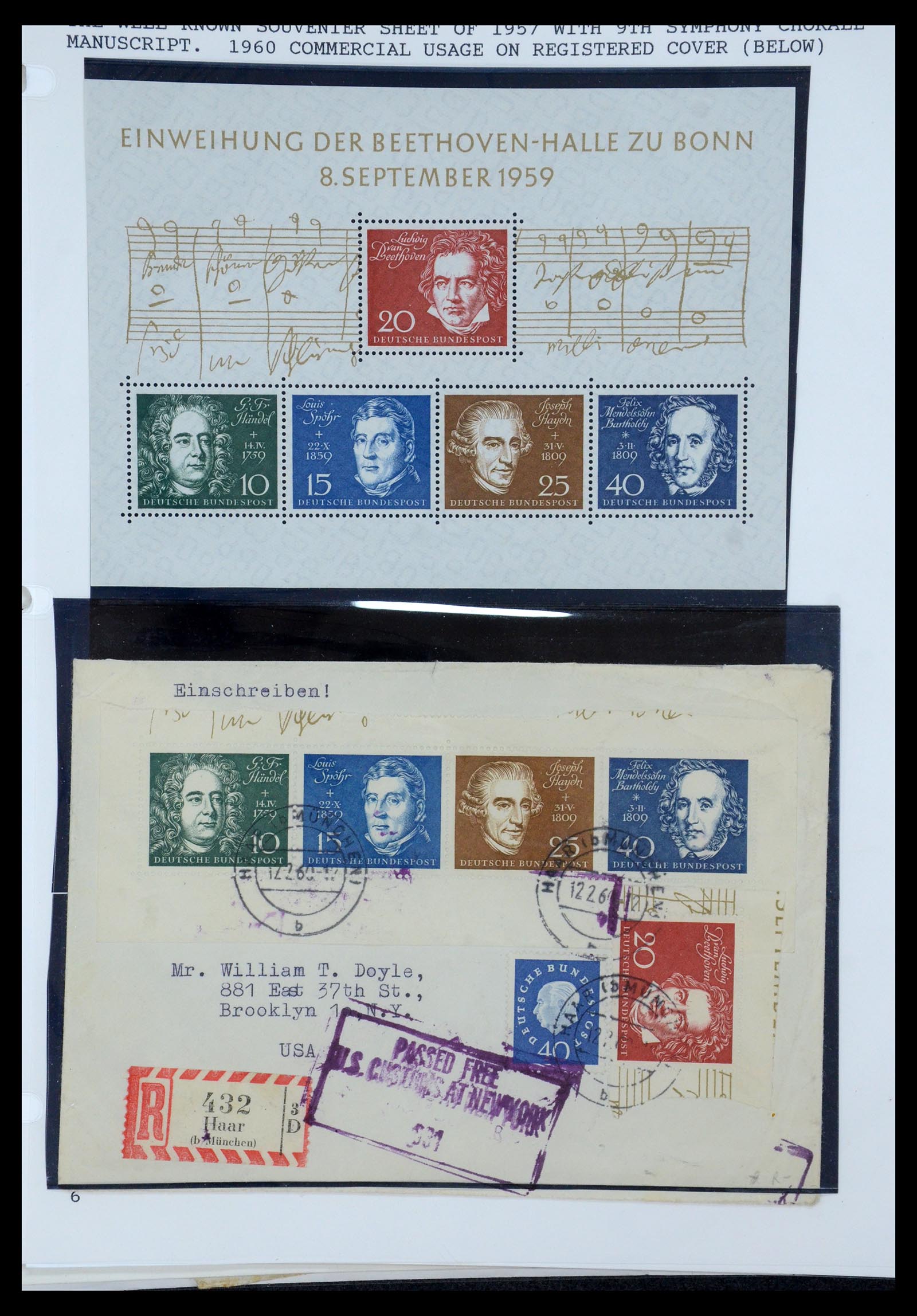 35567 043 - Postzegelverzameling 35567 Motief Beethoven 1920-1970.