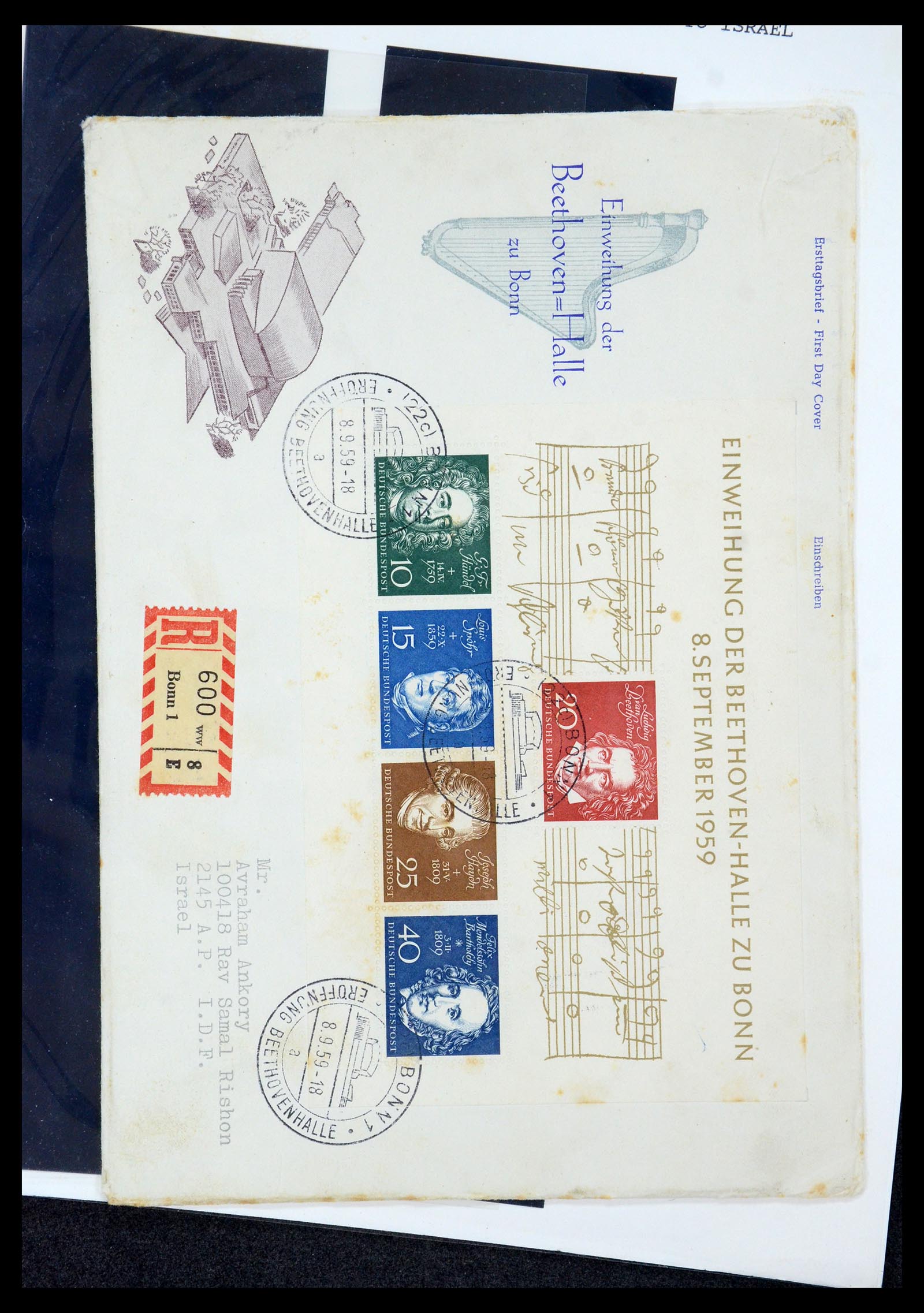 35567 046 - Postzegelverzameling 35567 Motief Beethoven 1920-1970.
