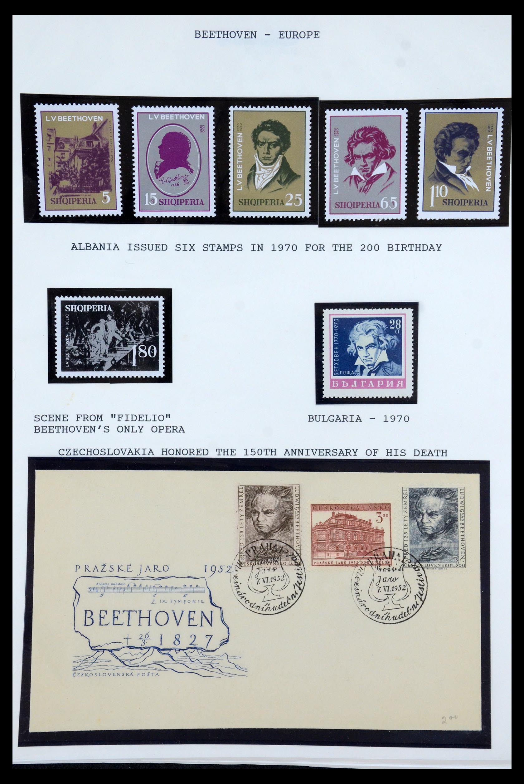 35567 048 - Postzegelverzameling 35567 Motief Beethoven 1920-1970.