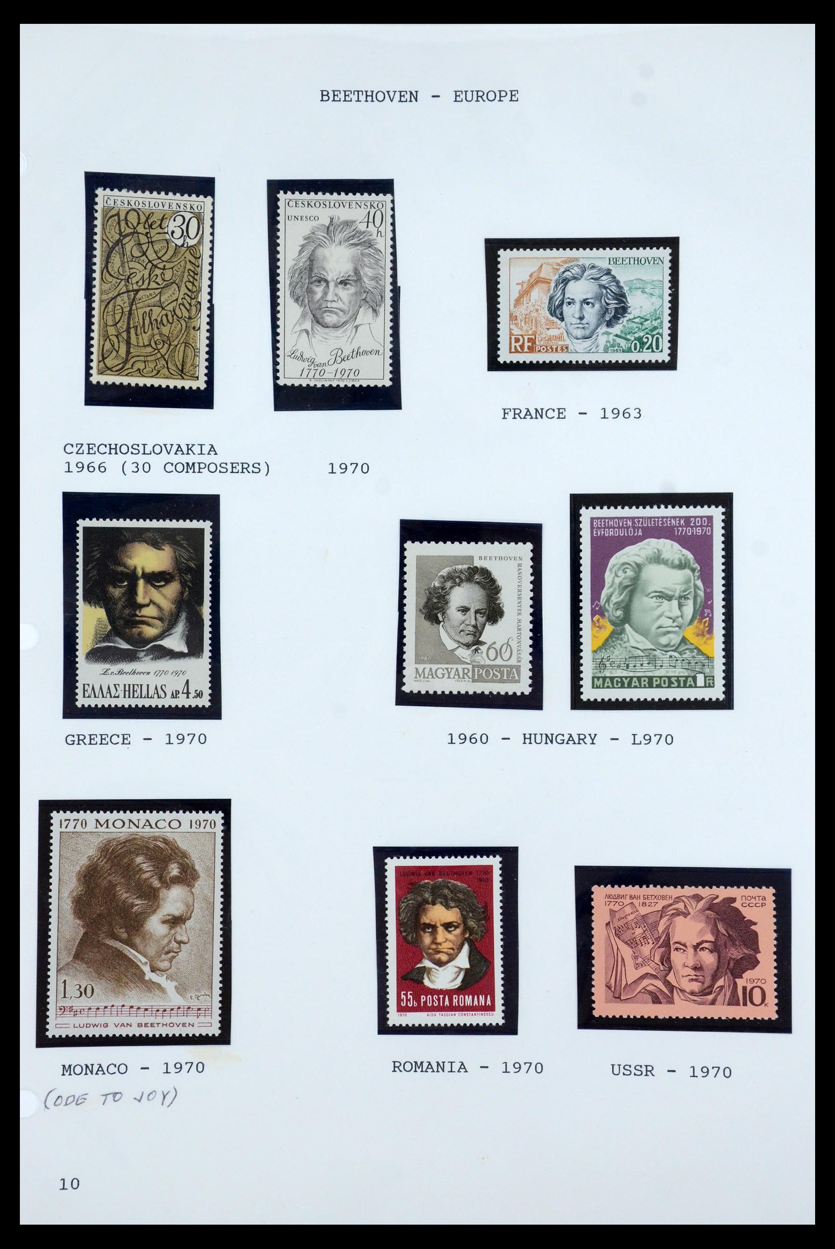 35567 049 - Postzegelverzameling 35567 Motief Beethoven 1920-1970.