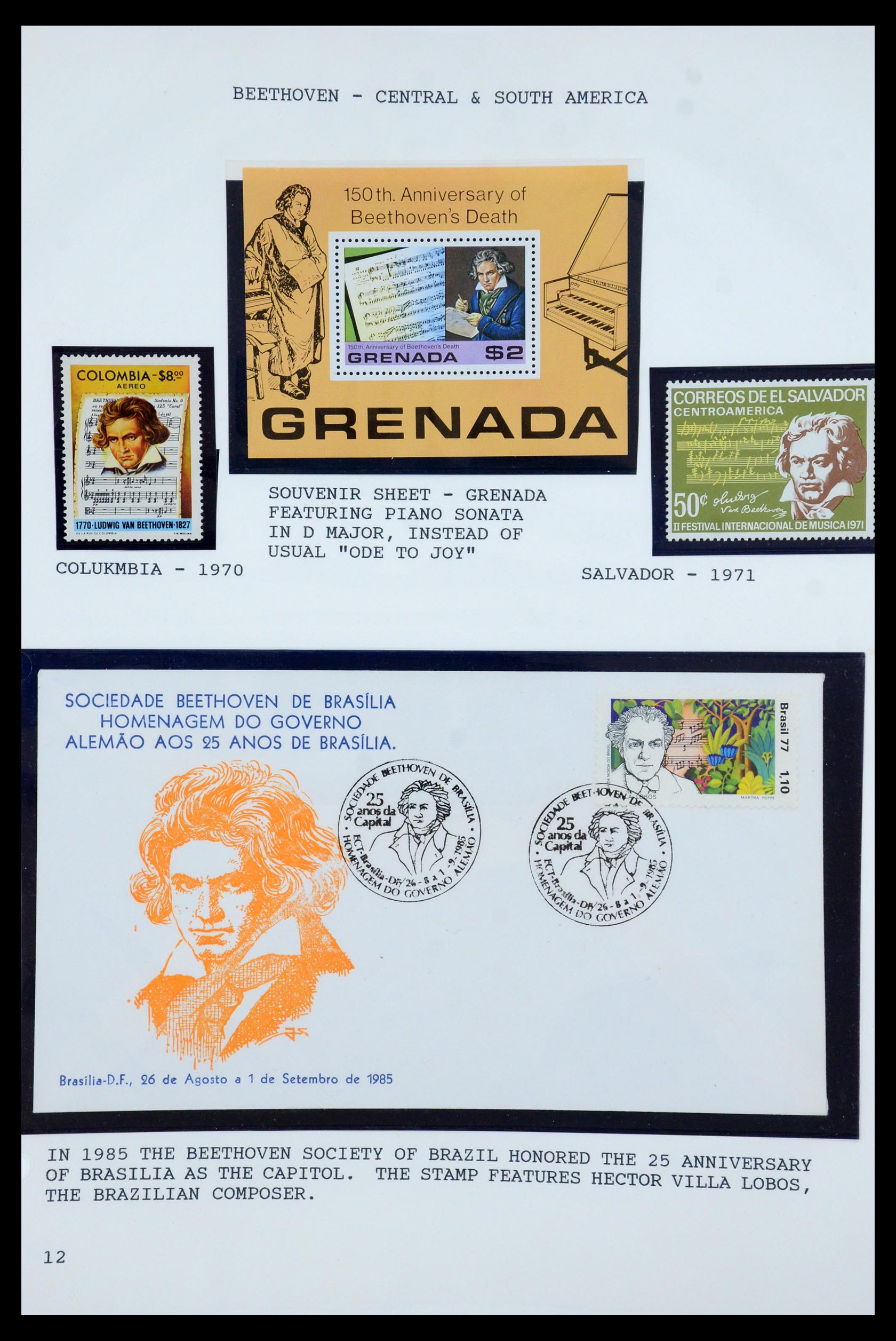 35567 051 - Postzegelverzameling 35567 Motief Beethoven 1920-1970.