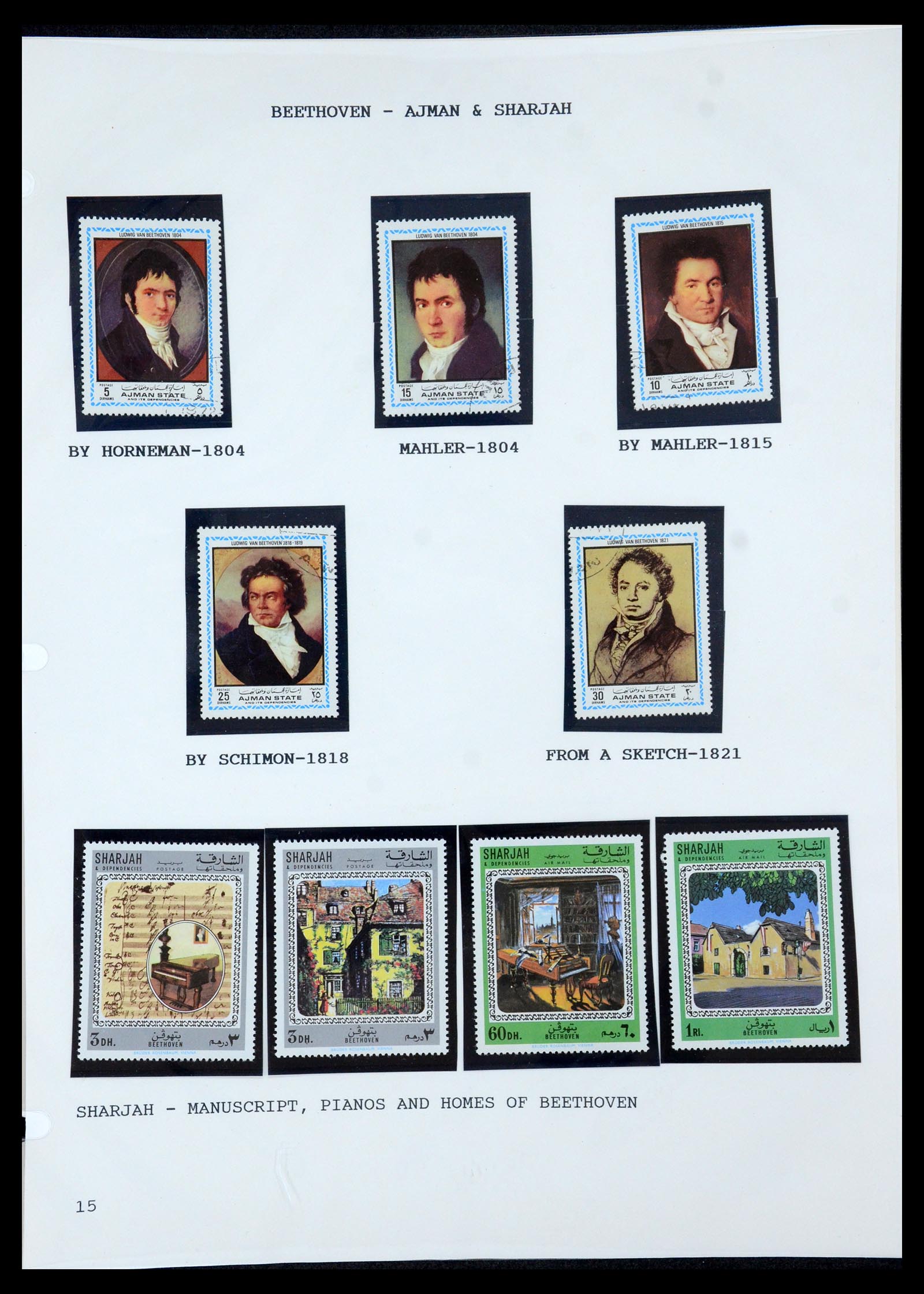 35567 054 - Postzegelverzameling 35567 Motief Beethoven 1920-1970.