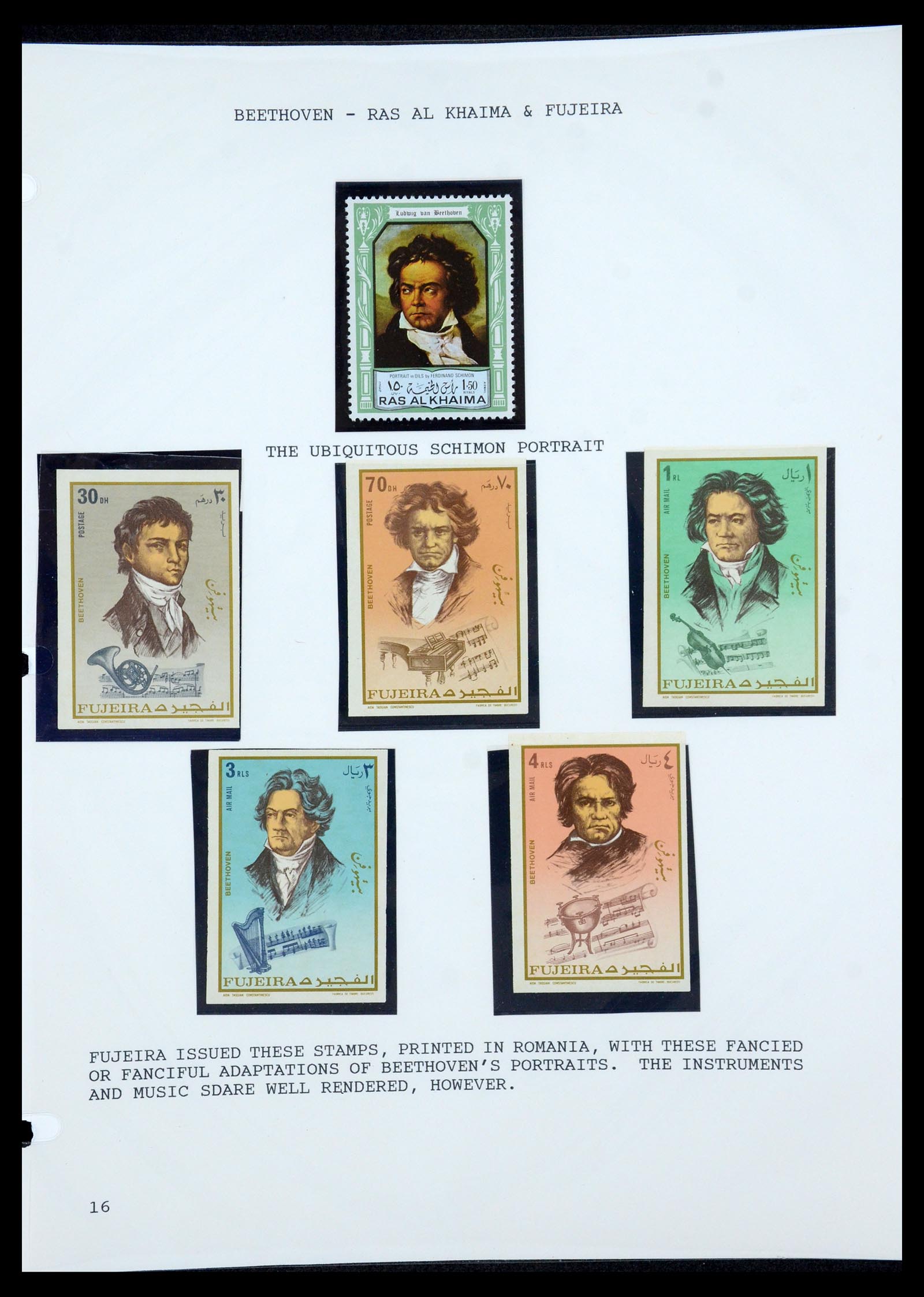 35567 055 - Postzegelverzameling 35567 Motief Beethoven 1920-1970.