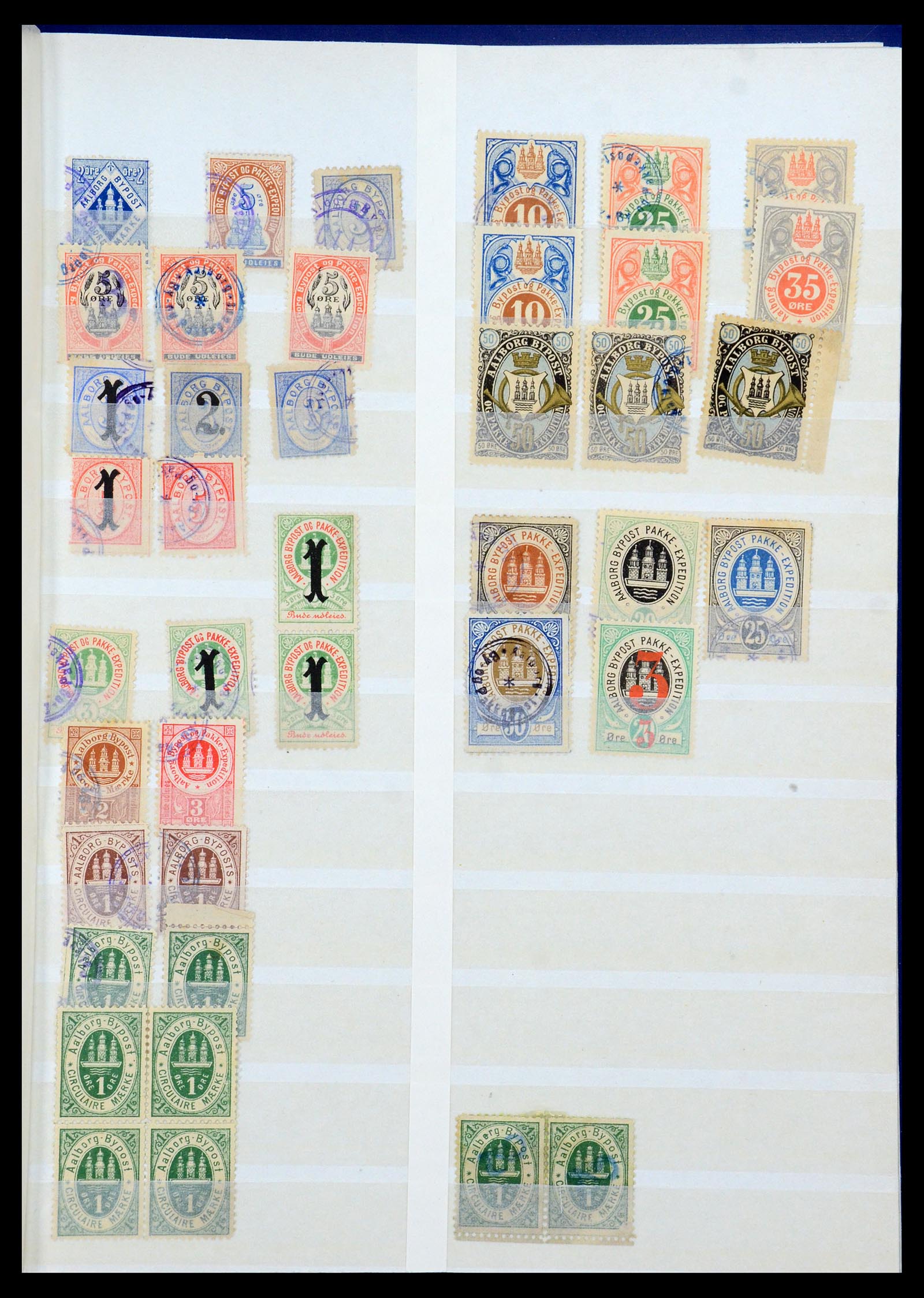 35568 005 - Postzegelverzameling 35568 Denemarken lokaalzegels.