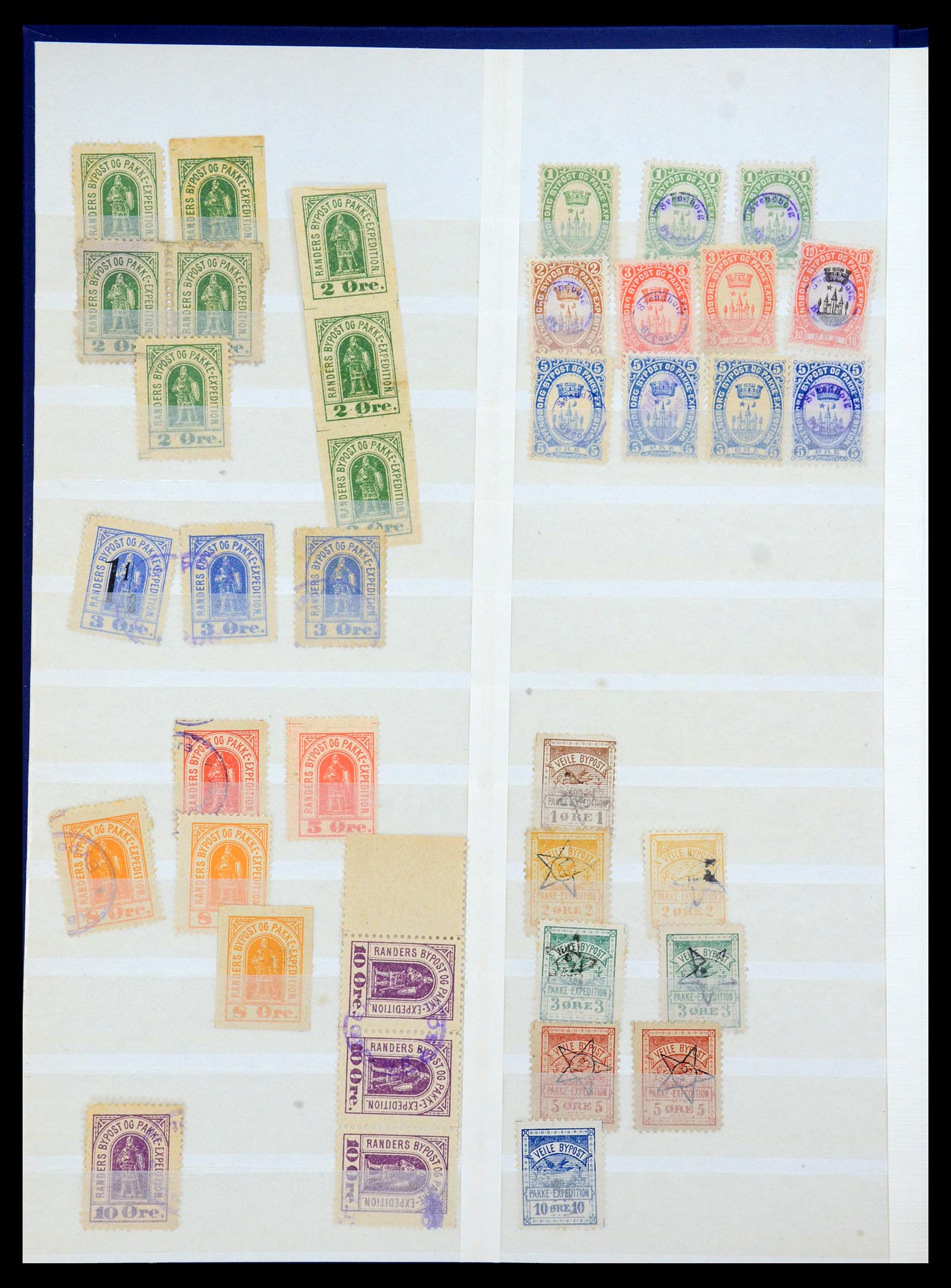 35568 010 - Postzegelverzameling 35568 Denemarken lokaalzegels.