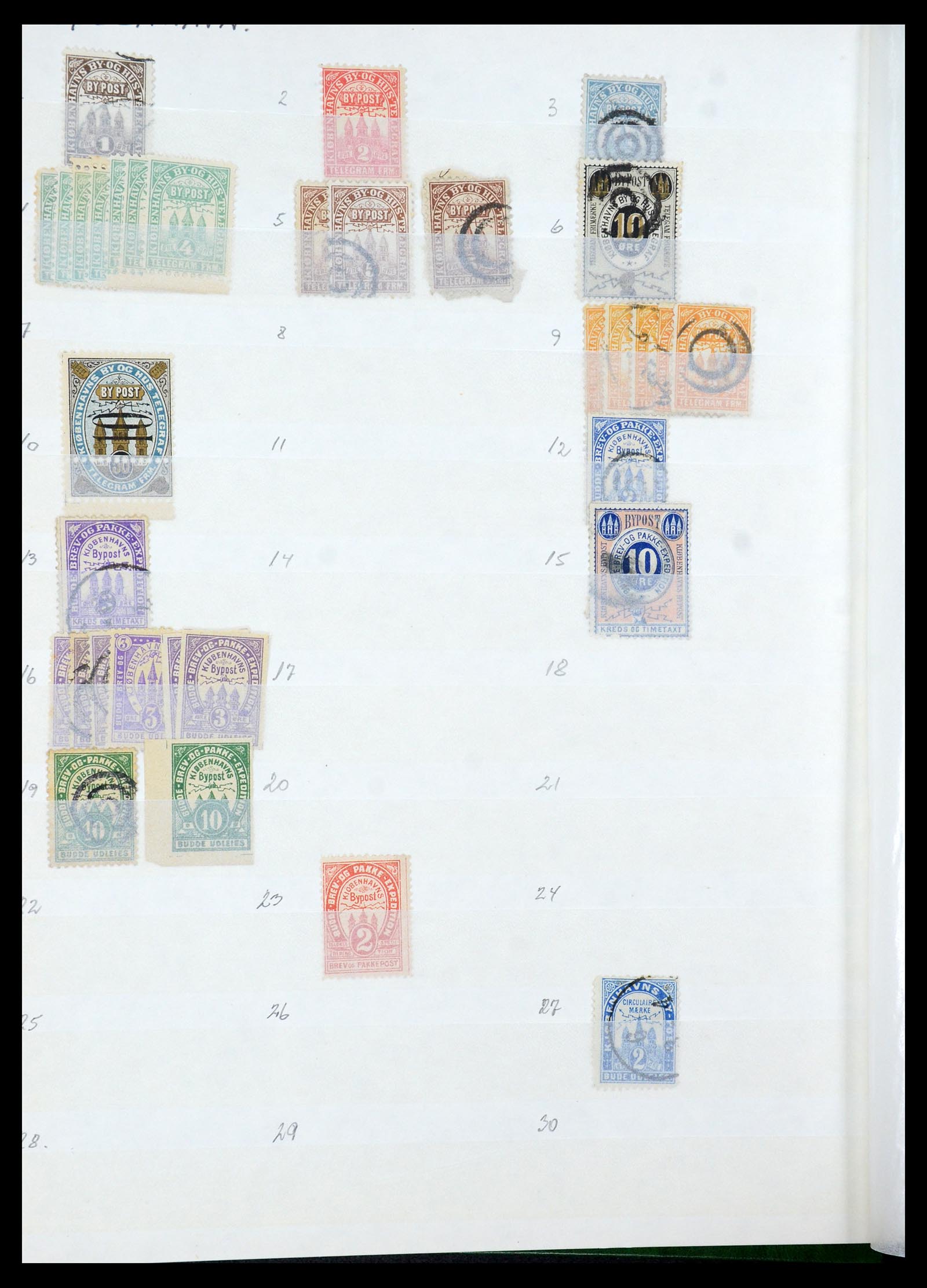 35568 019 - Postzegelverzameling 35568 Denemarken lokaalzegels.