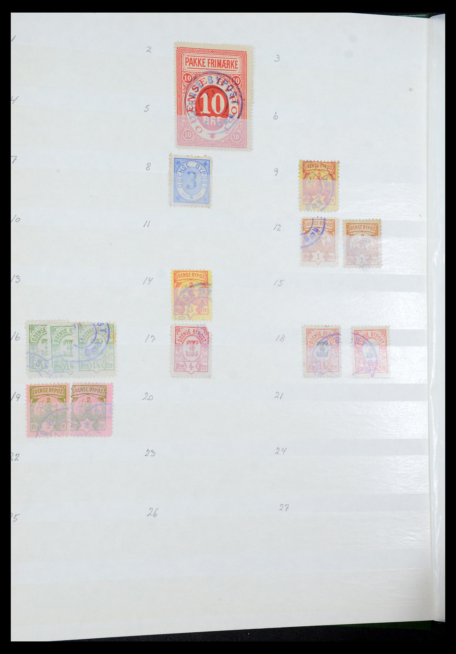 35568 023 - Postzegelverzameling 35568 Denemarken lokaalzegels.