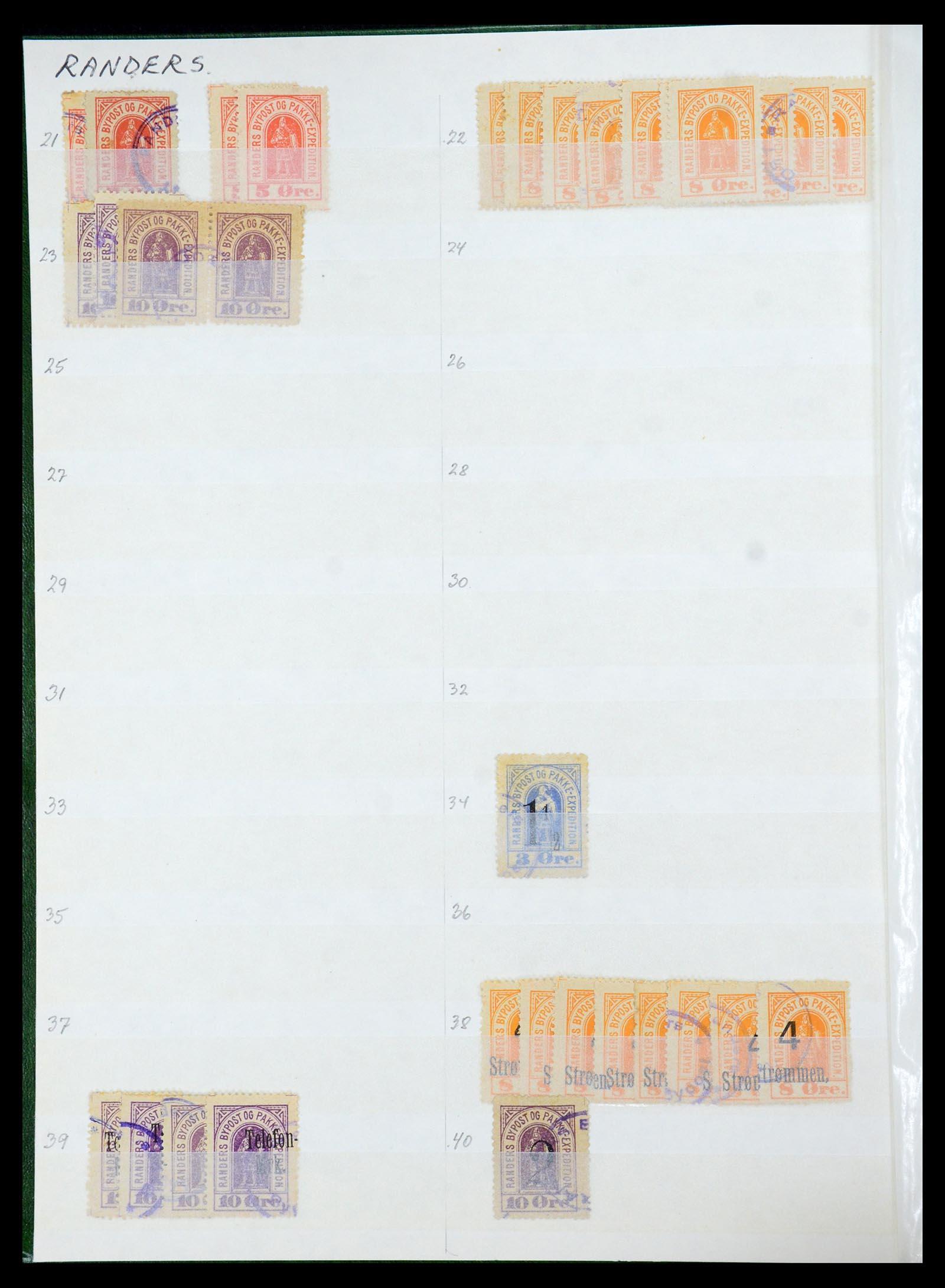 35568 025 - Postzegelverzameling 35568 Denemarken lokaalzegels.
