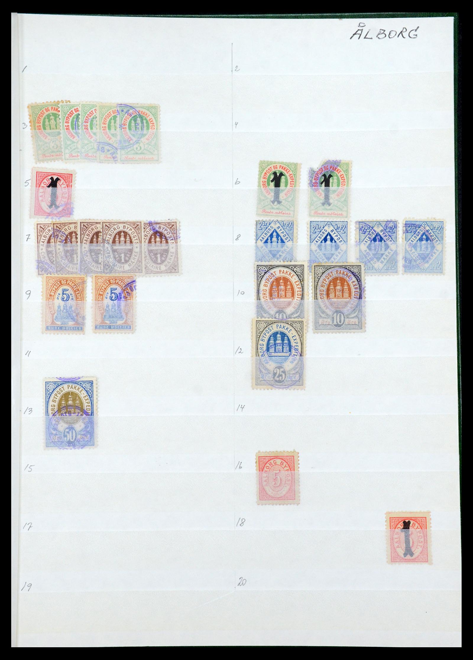 35568 030 - Postzegelverzameling 35568 Denemarken lokaalzegels.