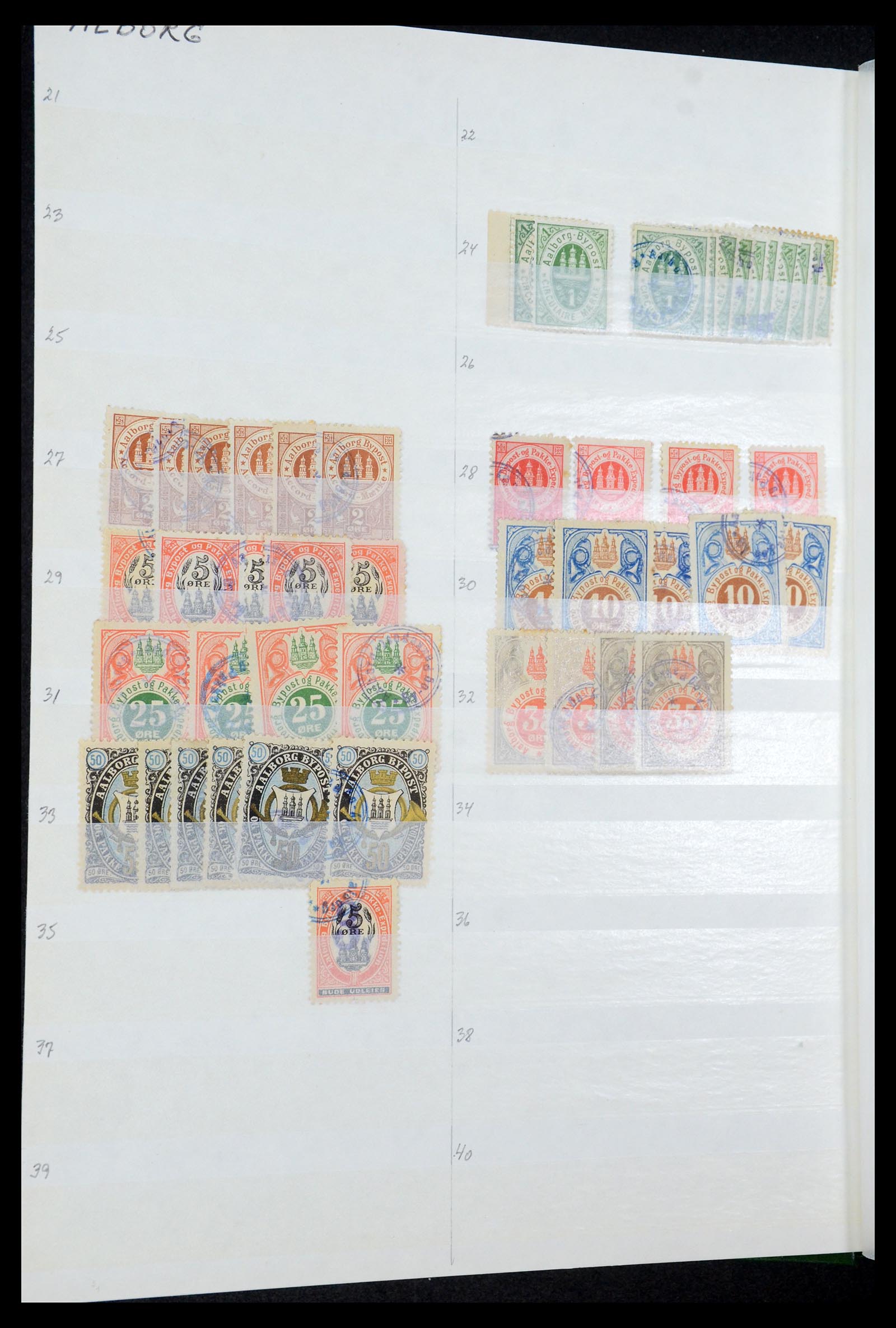35568 031 - Postzegelverzameling 35568 Denemarken lokaalzegels.