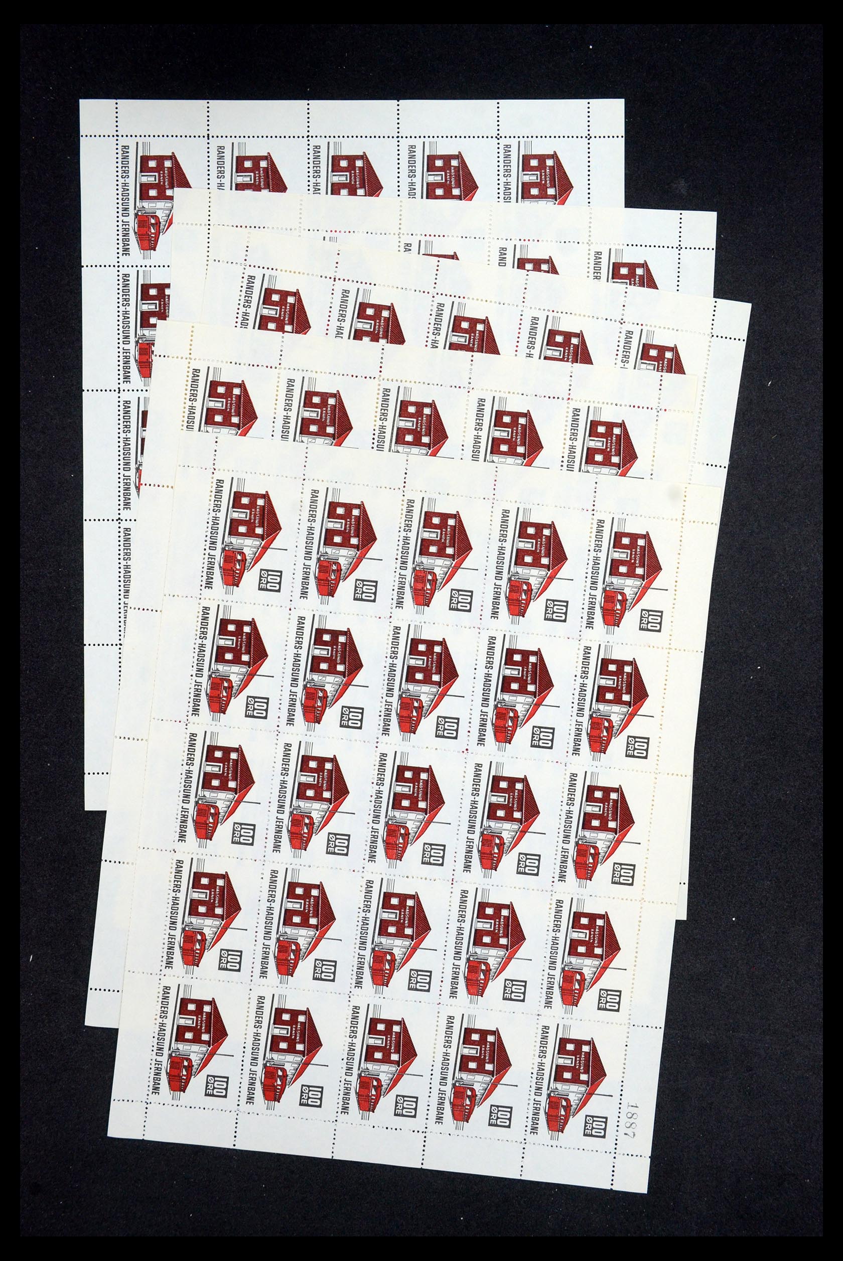 35571 001 - Stamp Collection 35571 Denmark train stamps.