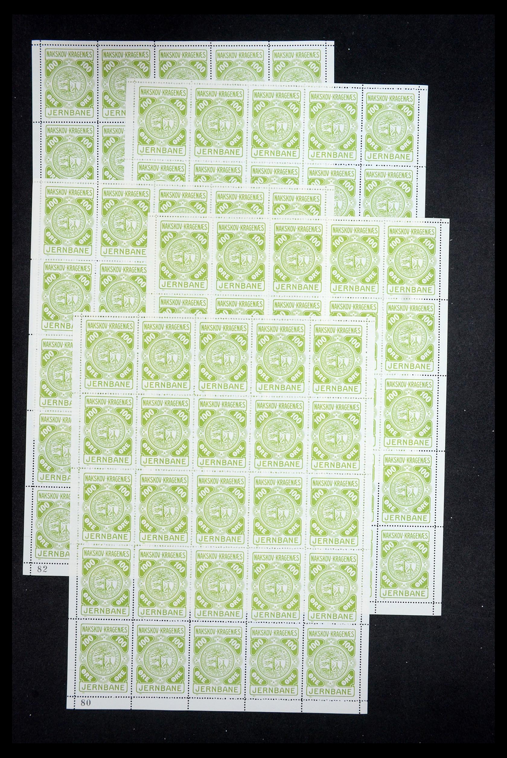 35571 018 - Postzegelverzameling 35571 Denemarken treinzegels.