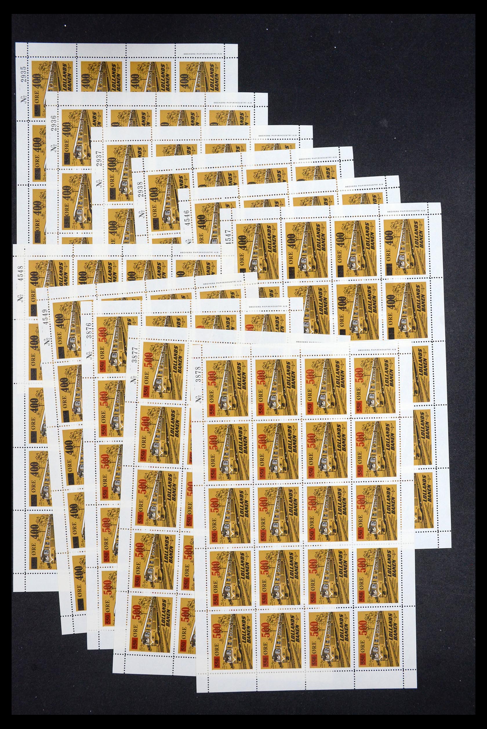 35571 025 - Postzegelverzameling 35571 Denemarken treinzegels.