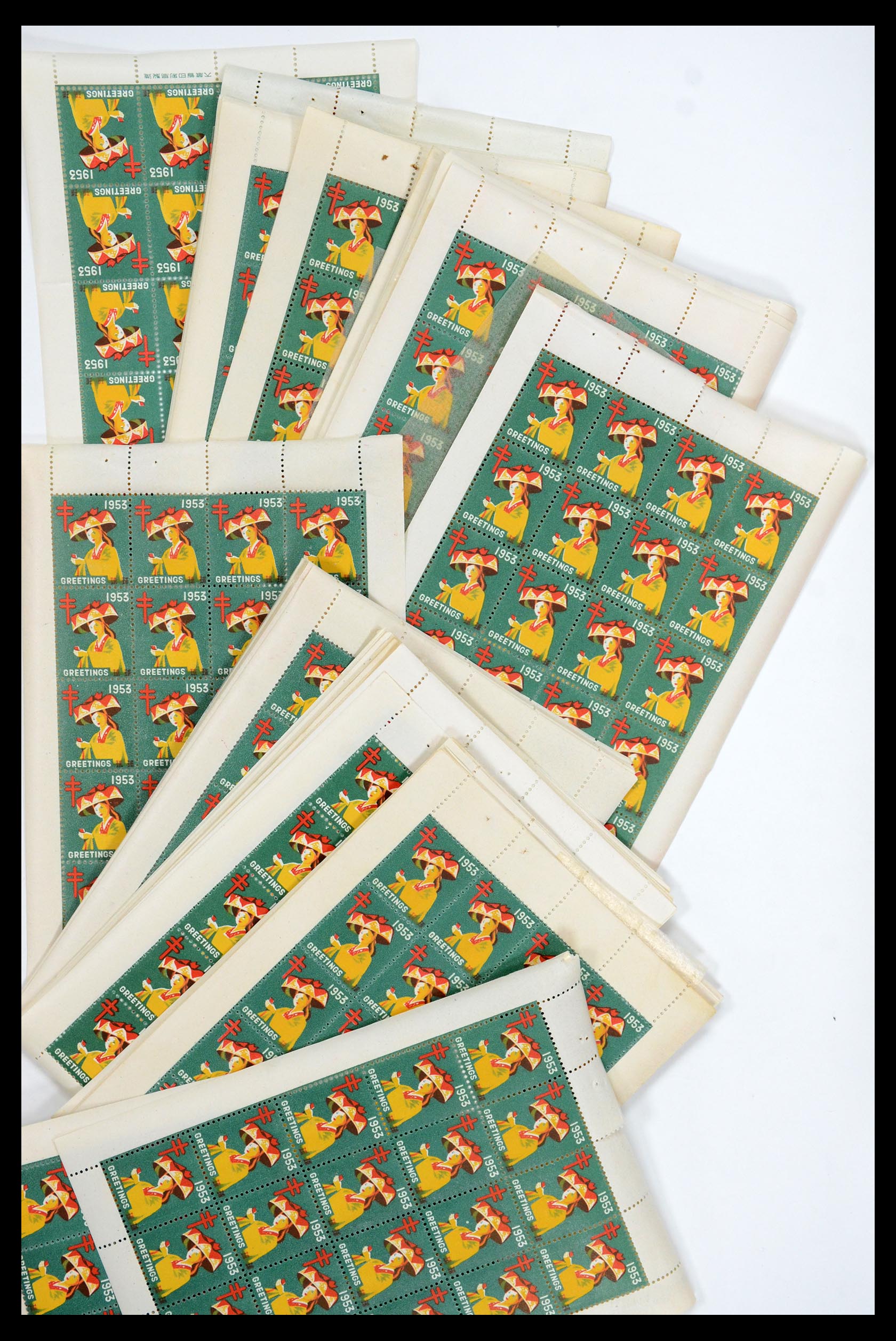 35573 002 - Postzegelverzameling 35573 Riukiu TBC zegels 1954-1970.