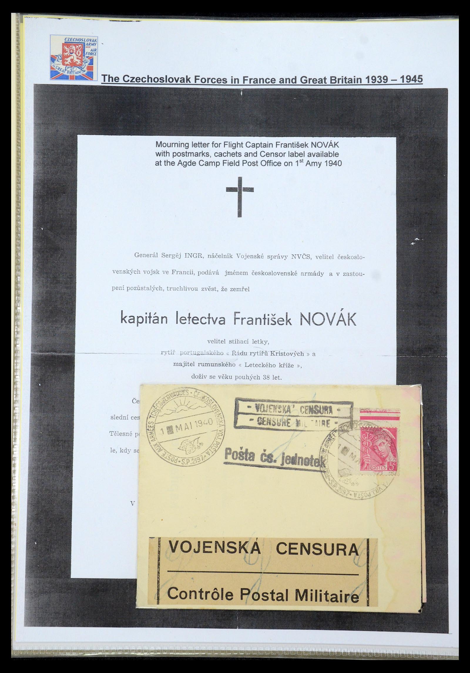 35574 004 - Postzegelverzameling 35574 Tsjechoslowaakse troepen in Frankrijk en E
