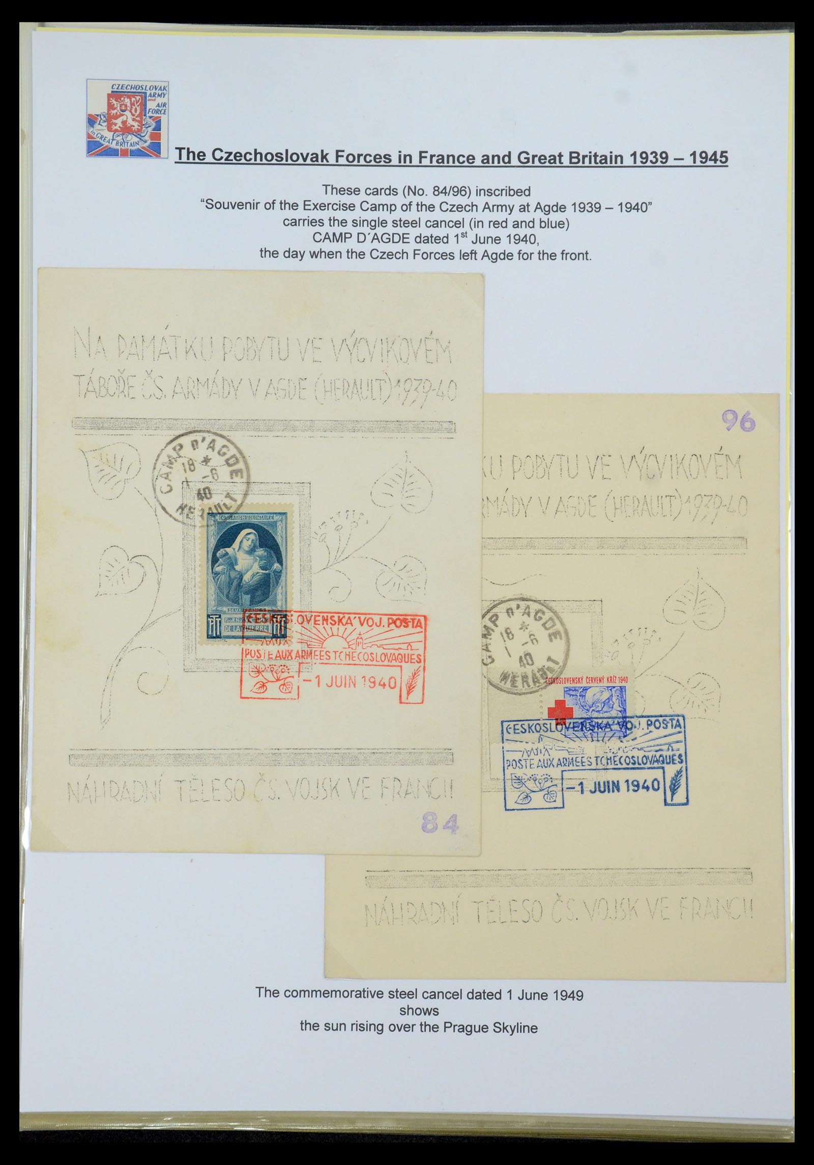 35574 007 - Postzegelverzameling 35574 Tsjechoslowaakse troepen in Frankrijk en E