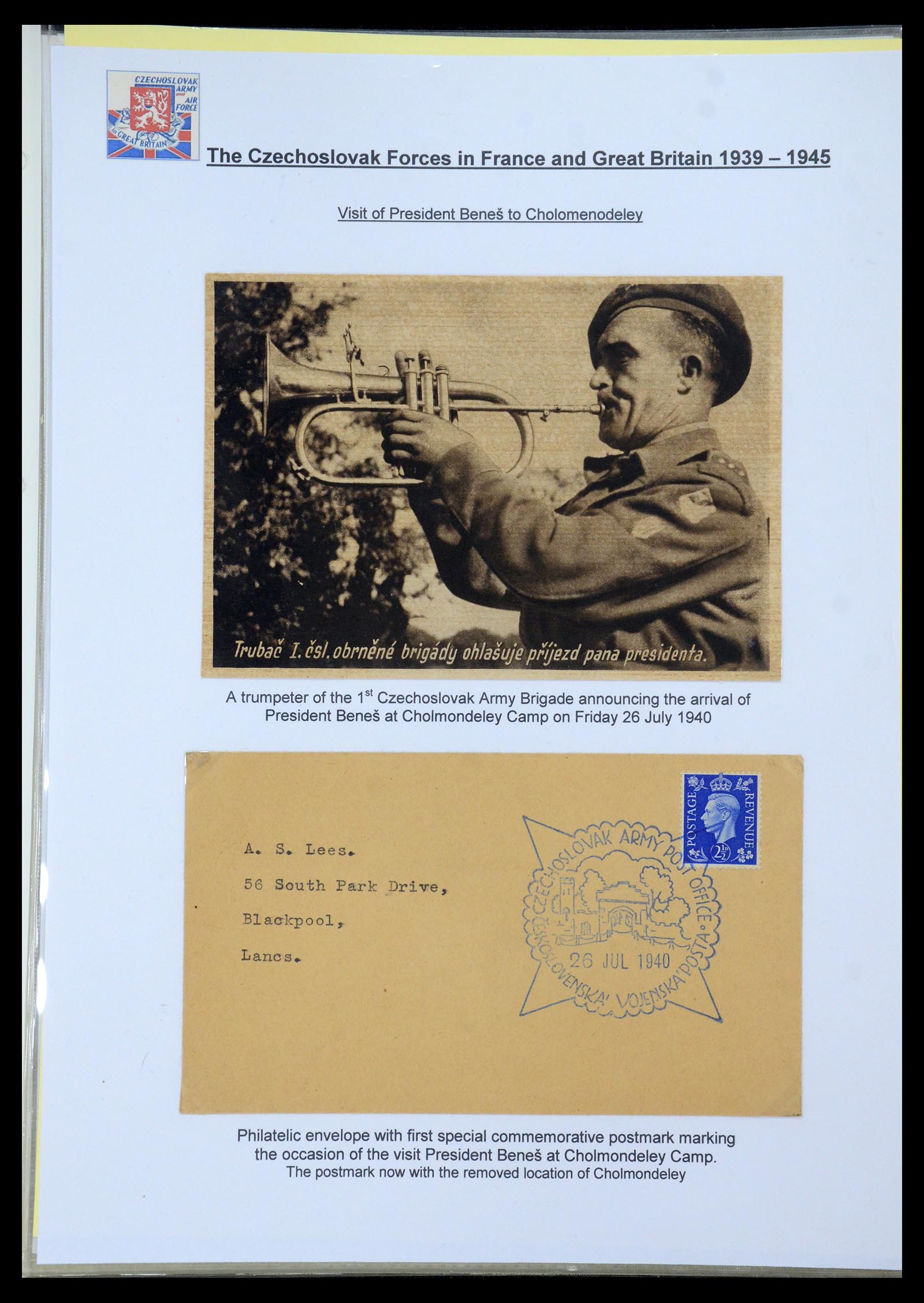 35574 014 - Postzegelverzameling 35574 Tsjechoslowaakse troepen in Frankrijk en E