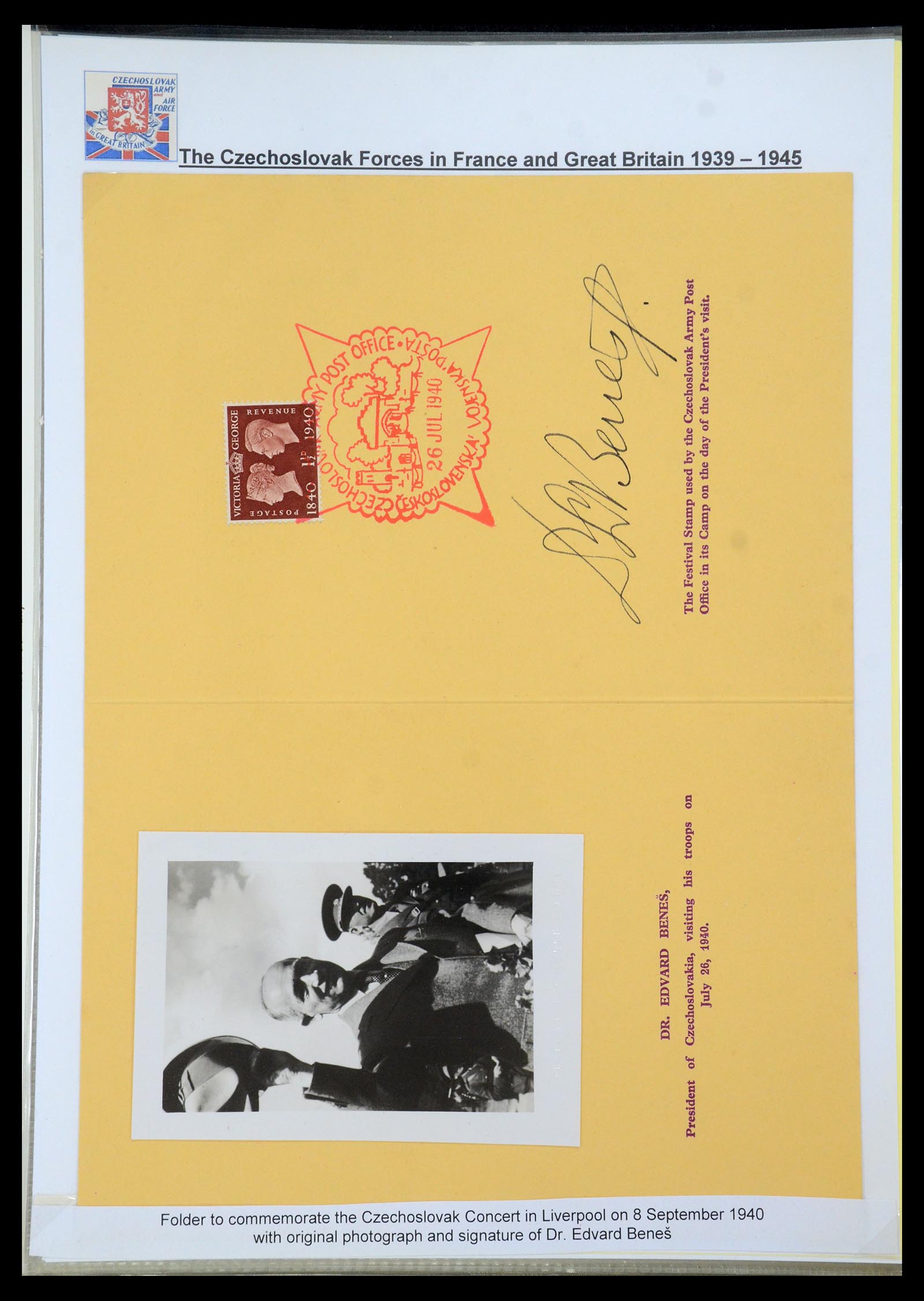 35574 015 - Postzegelverzameling 35574 Tsjechoslowaakse troepen in Frankrijk en E