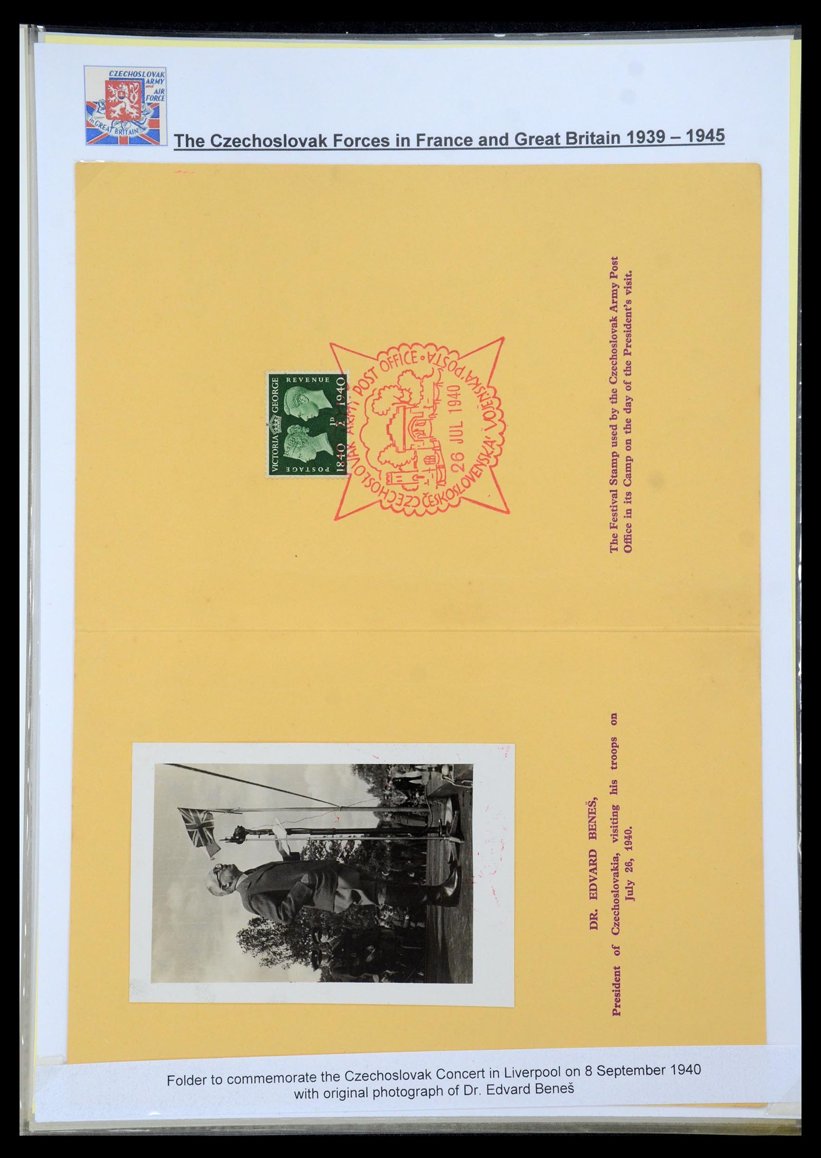 35574 019 - Postzegelverzameling 35574 Tsjechoslowaakse troepen in Frankrijk en E