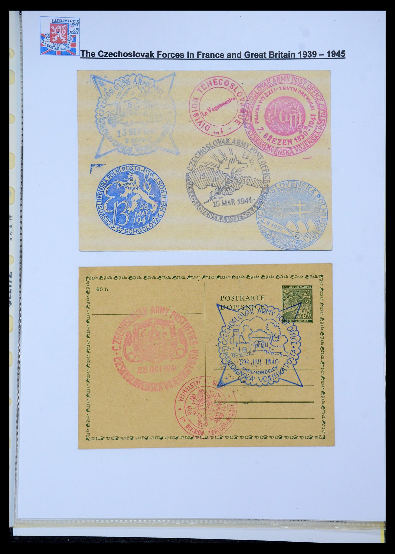 35574 022 - Postzegelverzameling 35574 Tsjechoslowaakse troepen in Frankrijk en E
