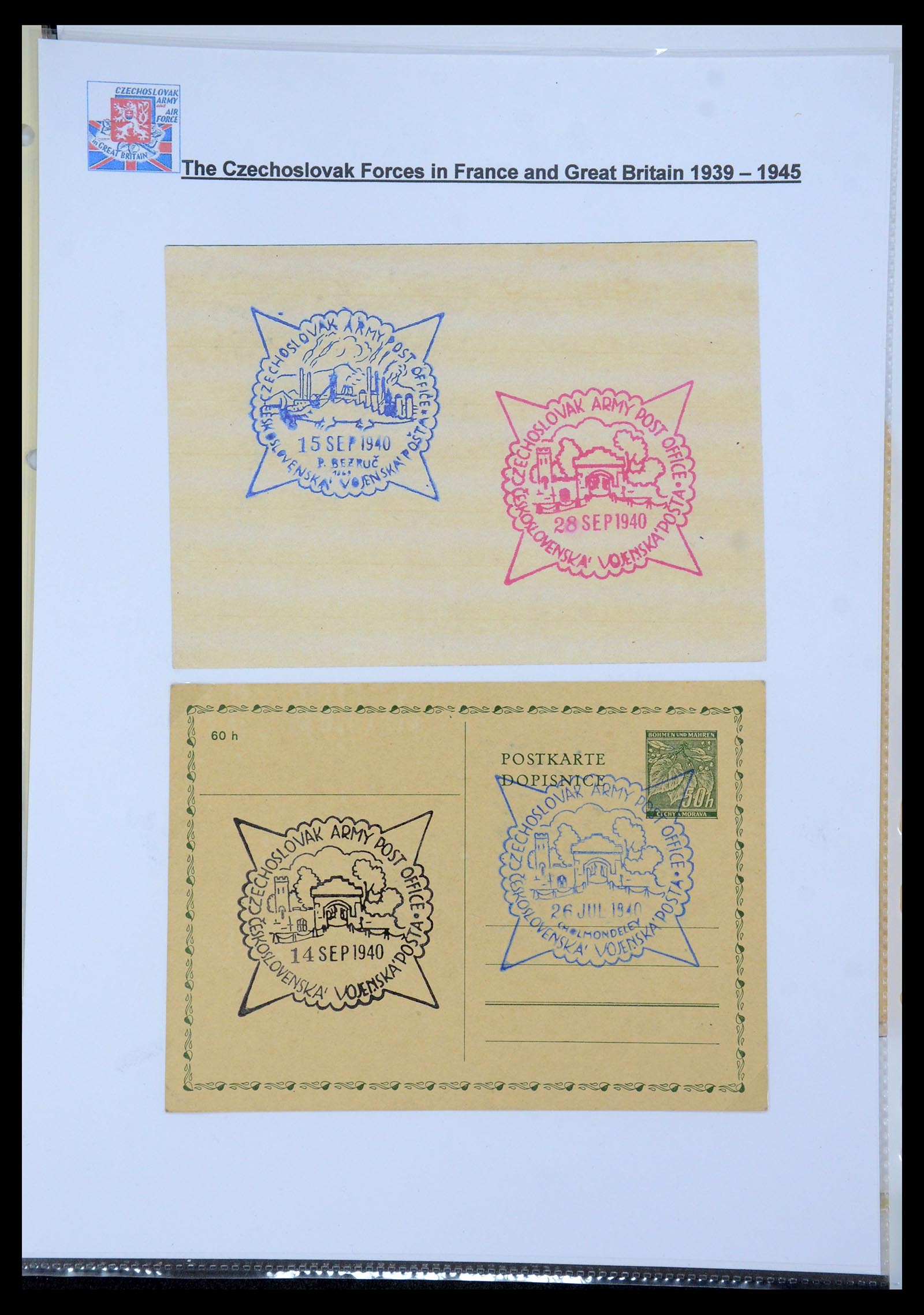 35574 023 - Postzegelverzameling 35574 Tsjechoslowaakse troepen in Frankrijk en E