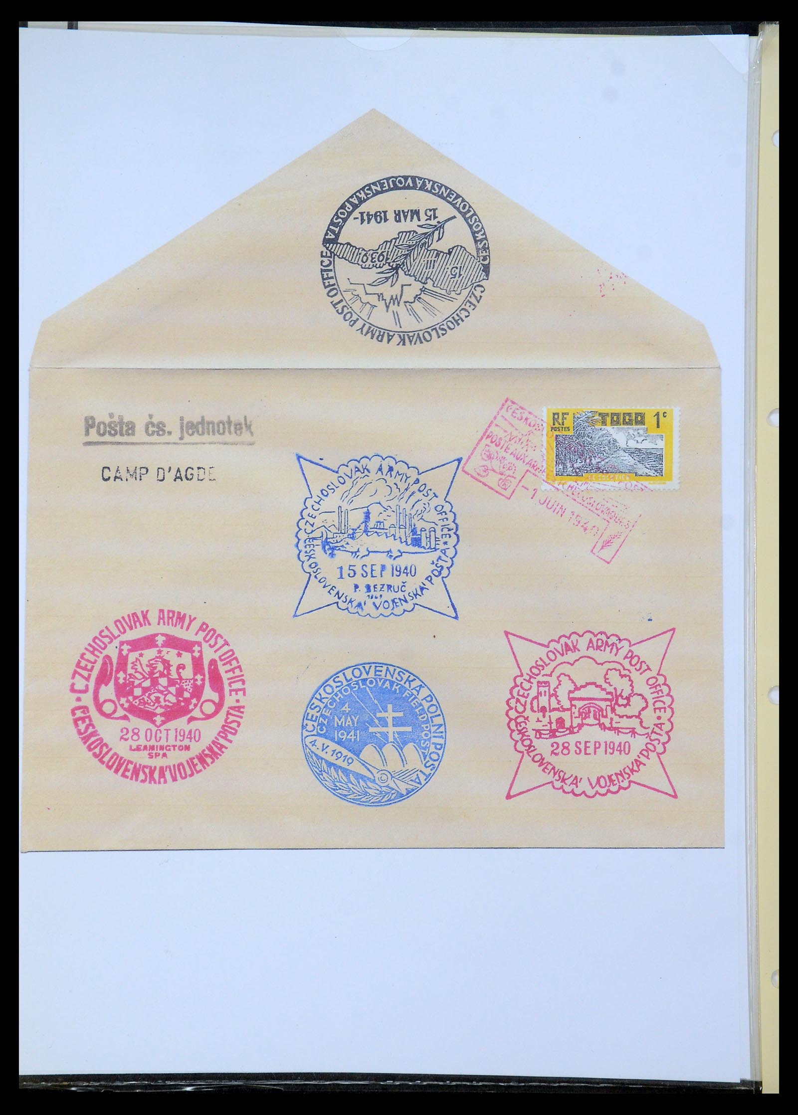 35574 025 - Postzegelverzameling 35574 Tsjechoslowaakse troepen in Frankrijk en E