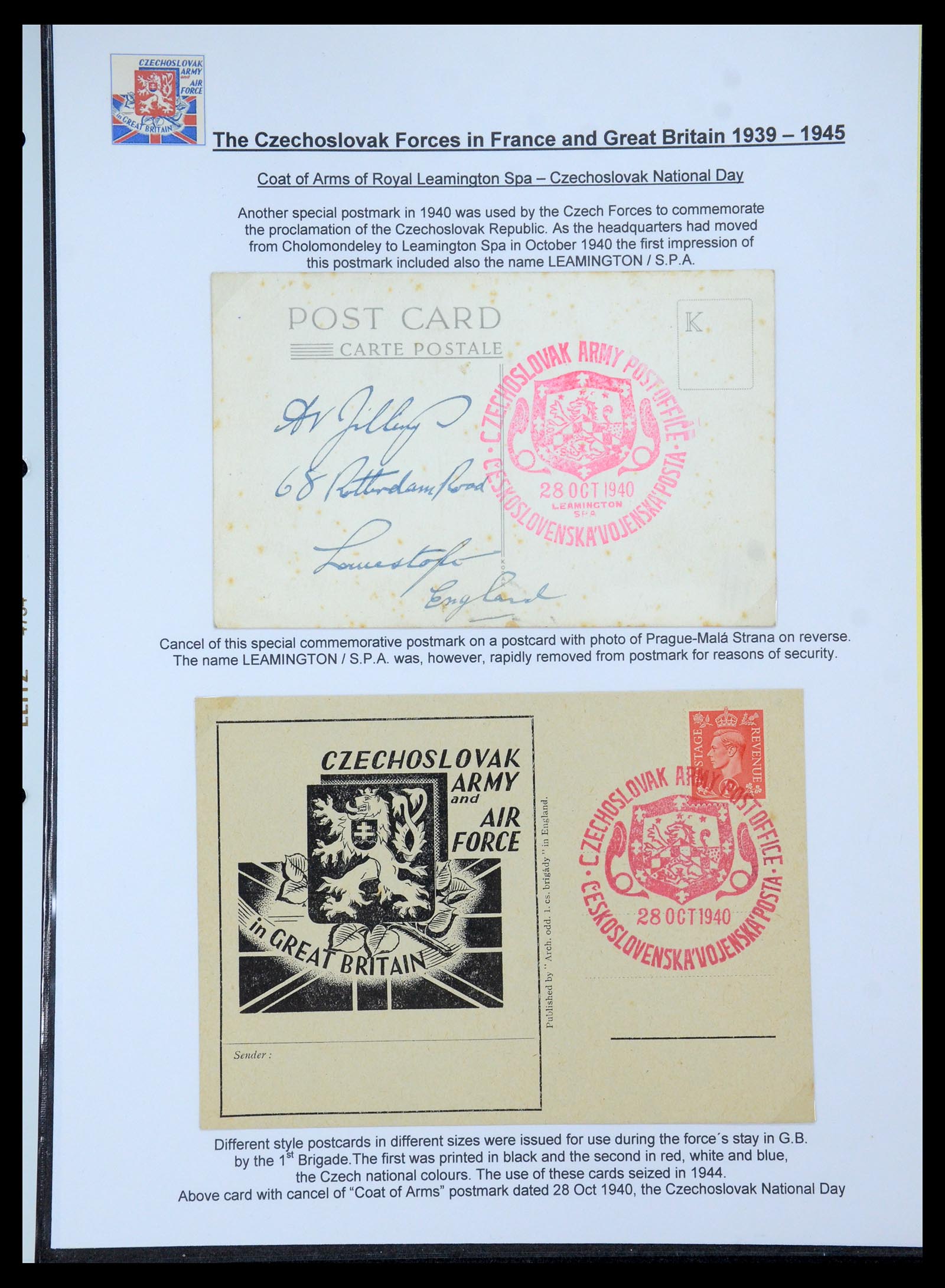 35574 026 - Stamp Collection 35574 Czechoslovak forces in France and Great Britain 1