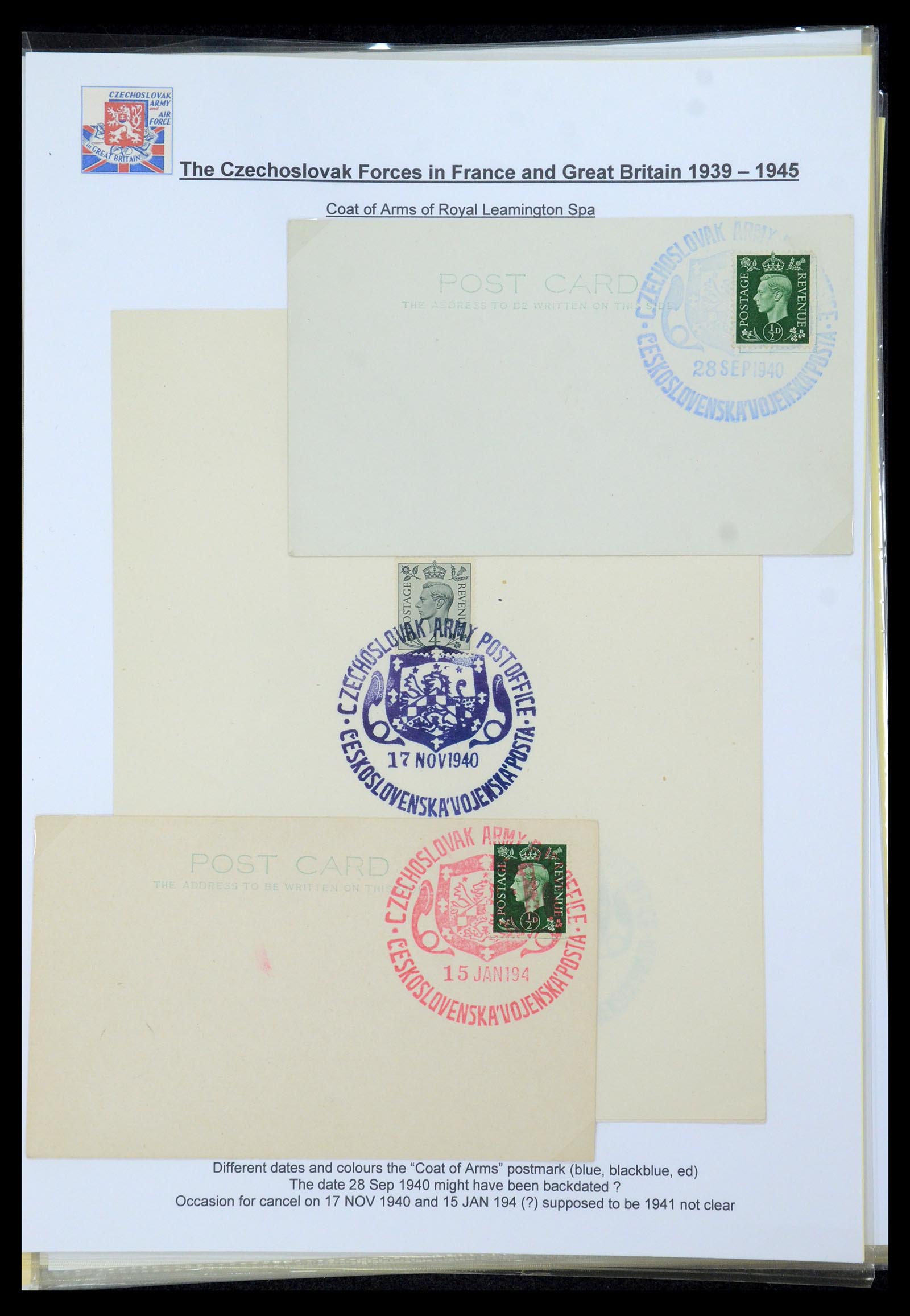 35574 027 - Stamp Collection 35574 Czechoslovak forces in France and Great Britain 1